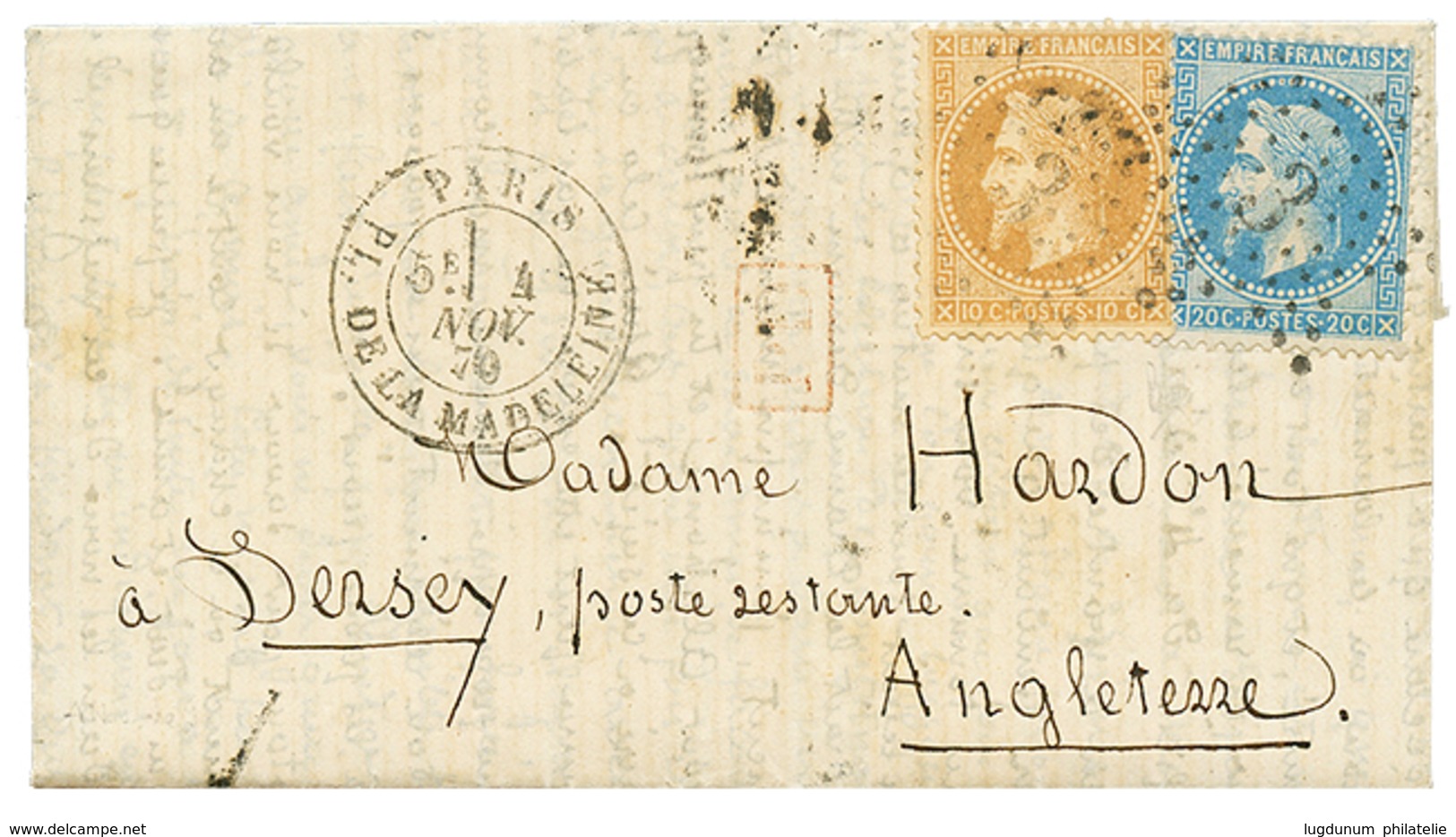 168 BALLON MONTE Pour JERSEY : 10c+ 20c Obl. Etoile 3 + PARIS 4 Nov 70 Sur Lettre Pour JERSEY. Verso, JERSEY 10 Nov 70.  - Guernsey