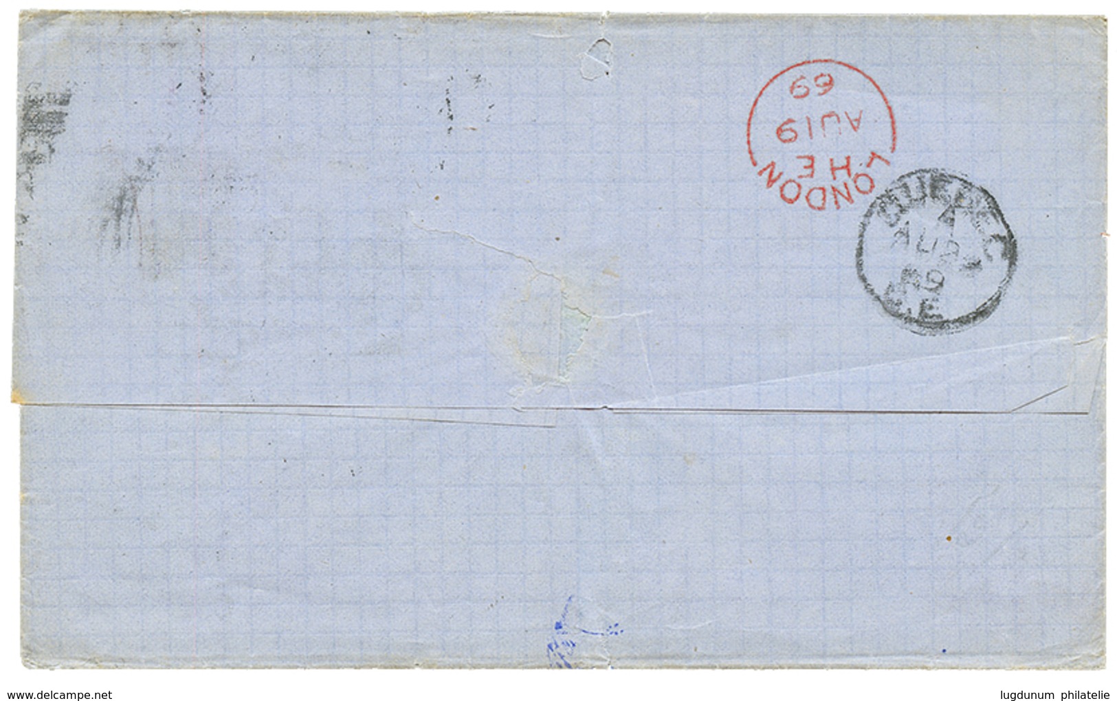 173 JERSEY Pour Le QUEBEC : 1869 GB 6d Obl. 409 + JERSEY Sur Lettre Pour GASPE QUEBEC, CANADA. TTB. - Guernsey