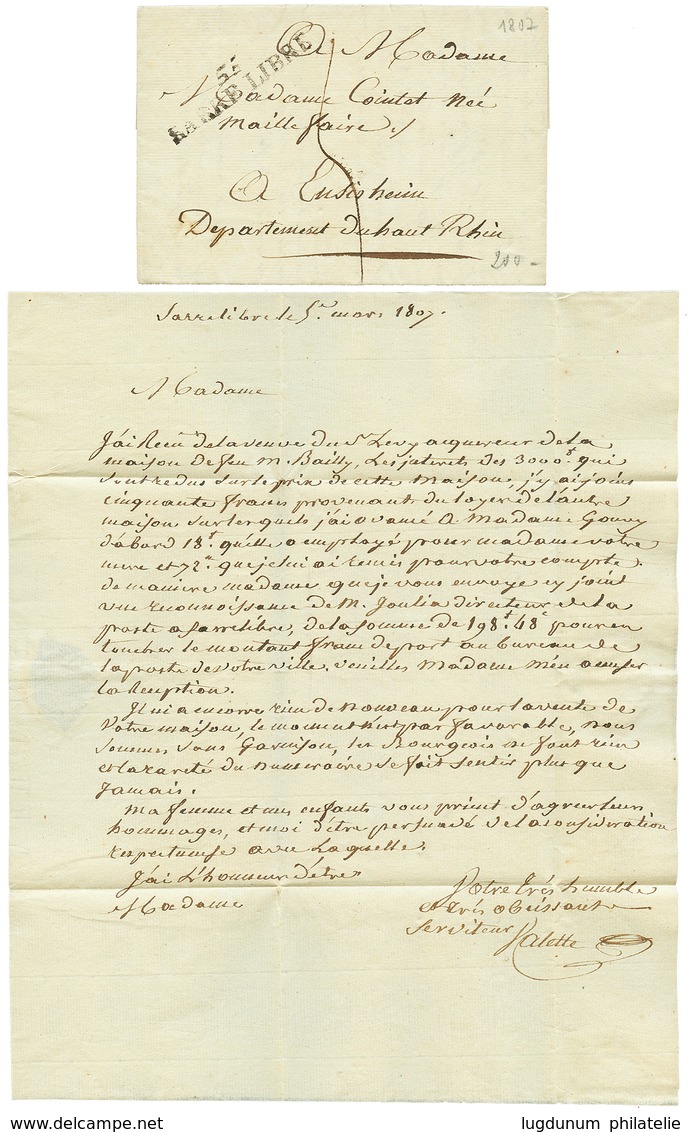 196 An 13 P.55.P SARRE-LIBRE Rouge Et 1807 55 SARRE-LIBRE Noir. TB. - Autres & Non Classés