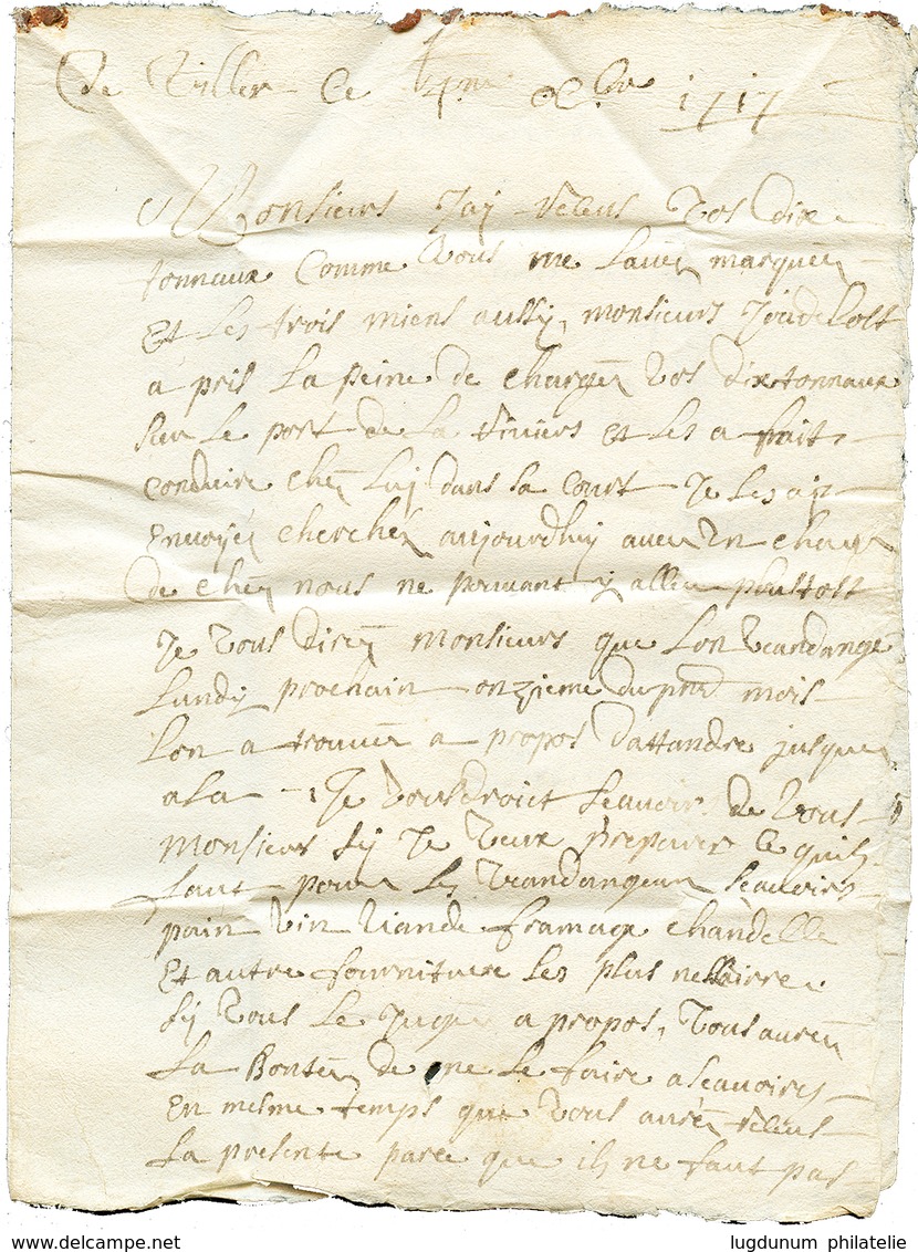 266 MEURTHE : 1717 "DE PONT A MOUSSON" Manuscrit Sur Lettre Pour NANCY. TB. - Autres & Non Classés