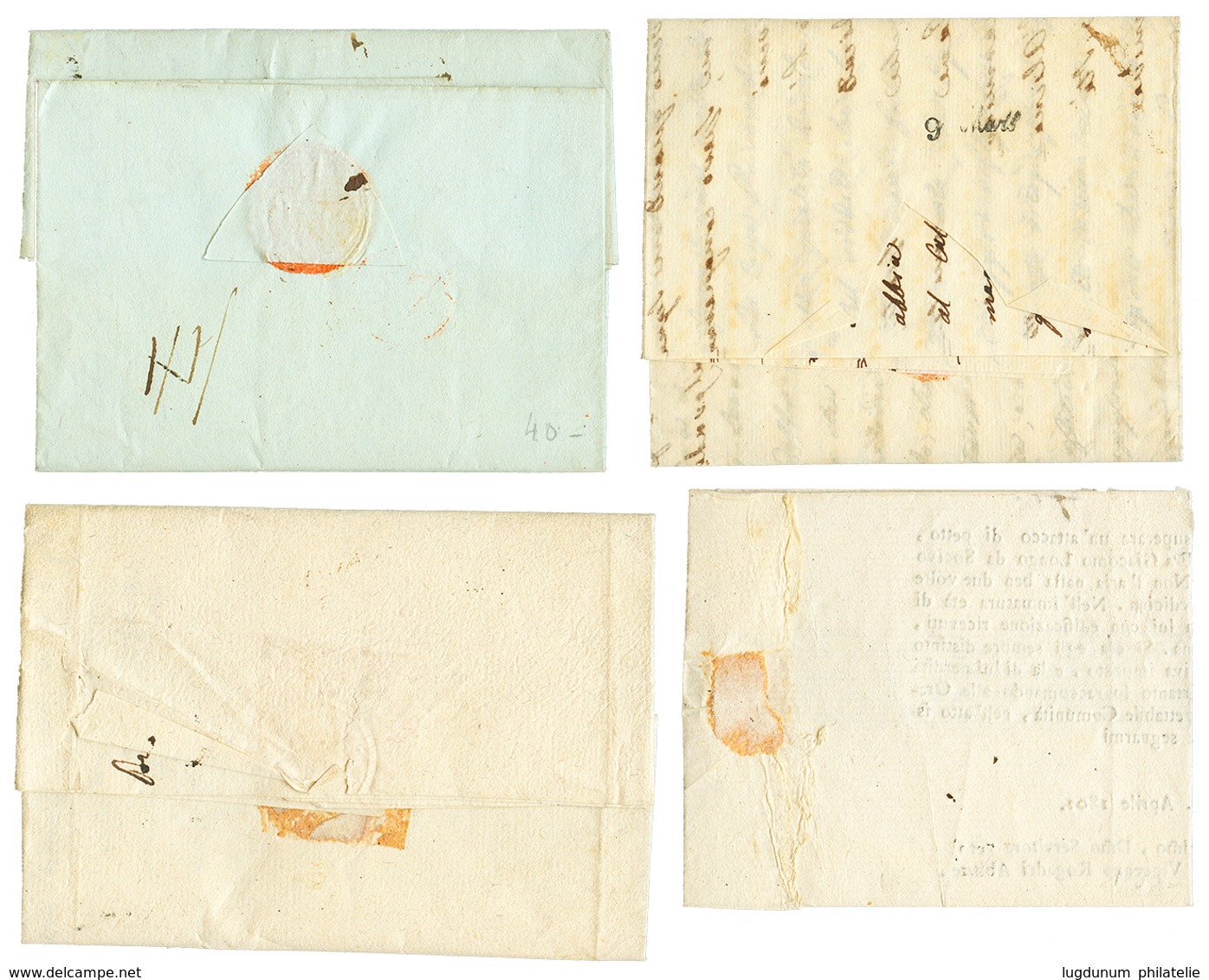 296 1802/10 4 Lettres De ROME. Superbe. - 1792-1815: Conquered Departments