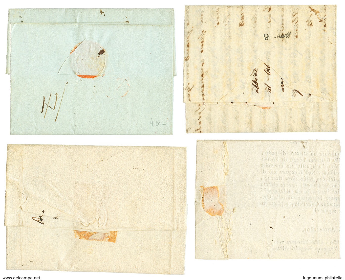 296 1802/10 4 Lettres De ROME. Superbe. - 1792-1815: Départements Conquis