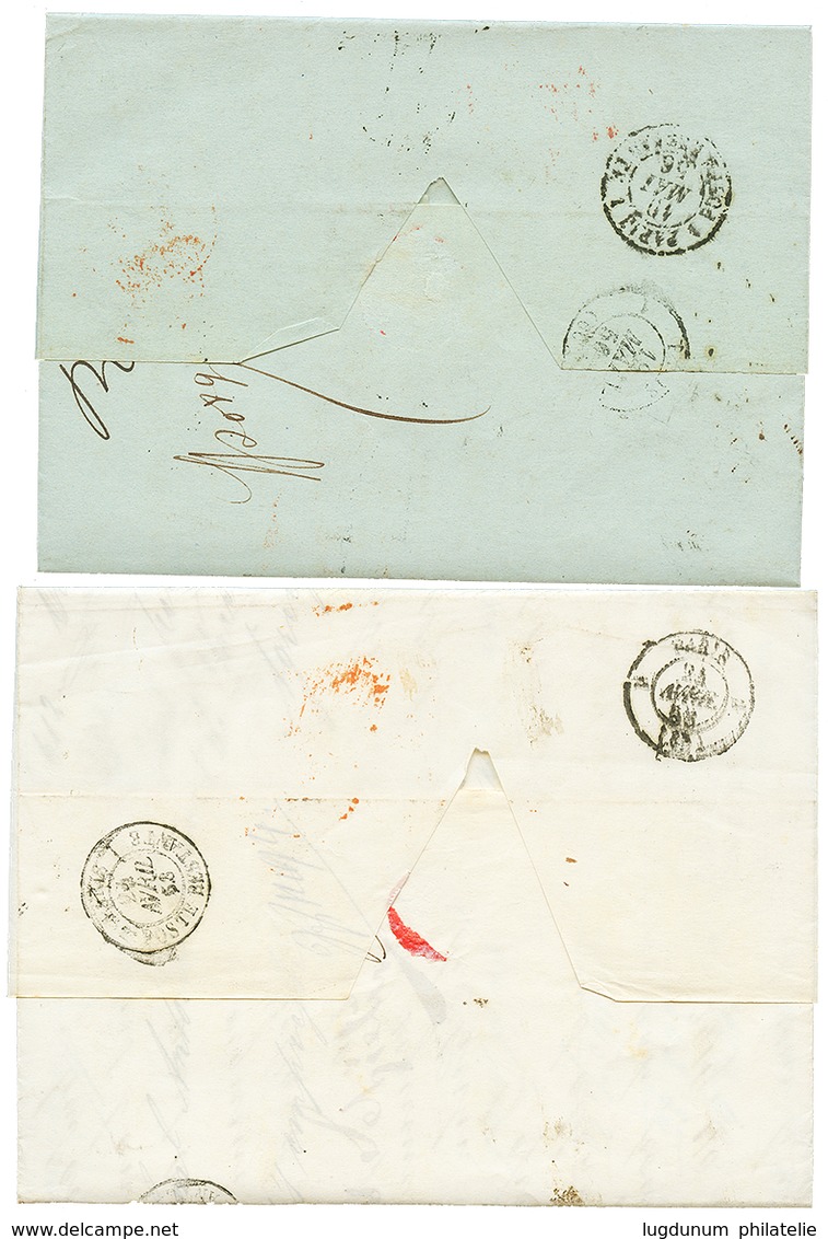 306 2 Lettres : 1856 AUTR. 3 PONT DE BEAUVOISIN + VIA DEGLI STATI SARDI Et 1858 AUTRICHE 3 CULOZ + VENEZIA. TTB. - Other & Unclassified