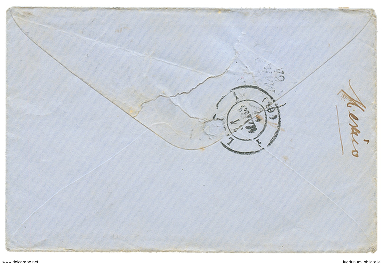 348 1866 10c(n°21) + 40c(n°23) Pd Obl. CEMA + CORPS EXP. MEXIQUE Bau A Sur Env. Pour La FRANCE. TB. - Army Postmarks (before 1900)