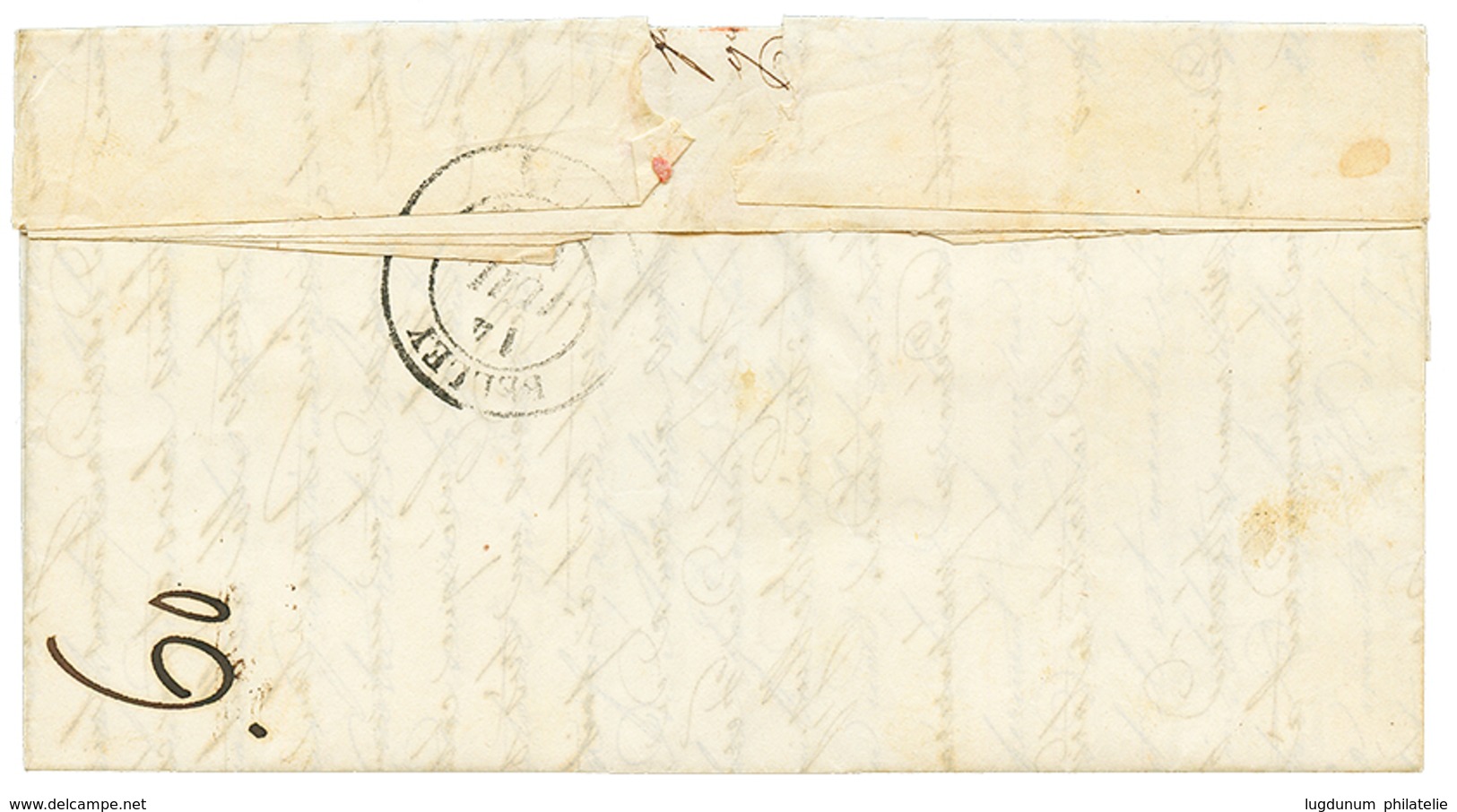 354 AIN : 1849 20c Noir(n°3) Obl. Grille + T.15 FERNEX Sur Lettre Avec Texte Pour BELLEY. TB. - 1849-1850 Cérès