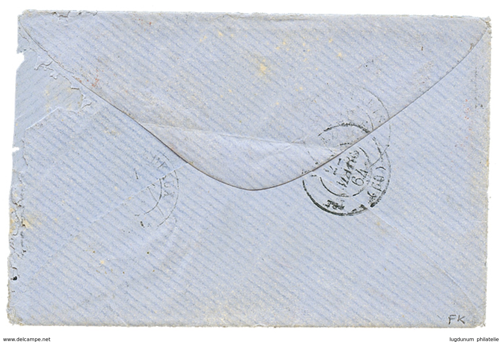 400 "Double Port Pour LAGOS" : 1864 Paire 80c Def. Obl. GC 2429 + T.15 MONTAUBAN Sur Enveloppe(pd) Avec Texte Complet (8 - 1863-1870 Napoleon III With Laurels