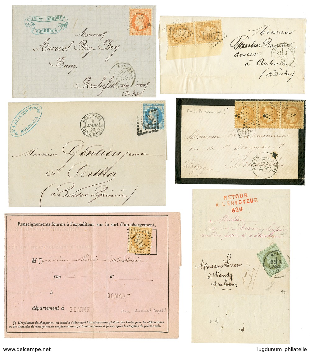 412 Emission EMPIRE - Superbe Lot De 17 Lettres Choisies. TTB. - 1863-1870 Napoleon III With Laurels