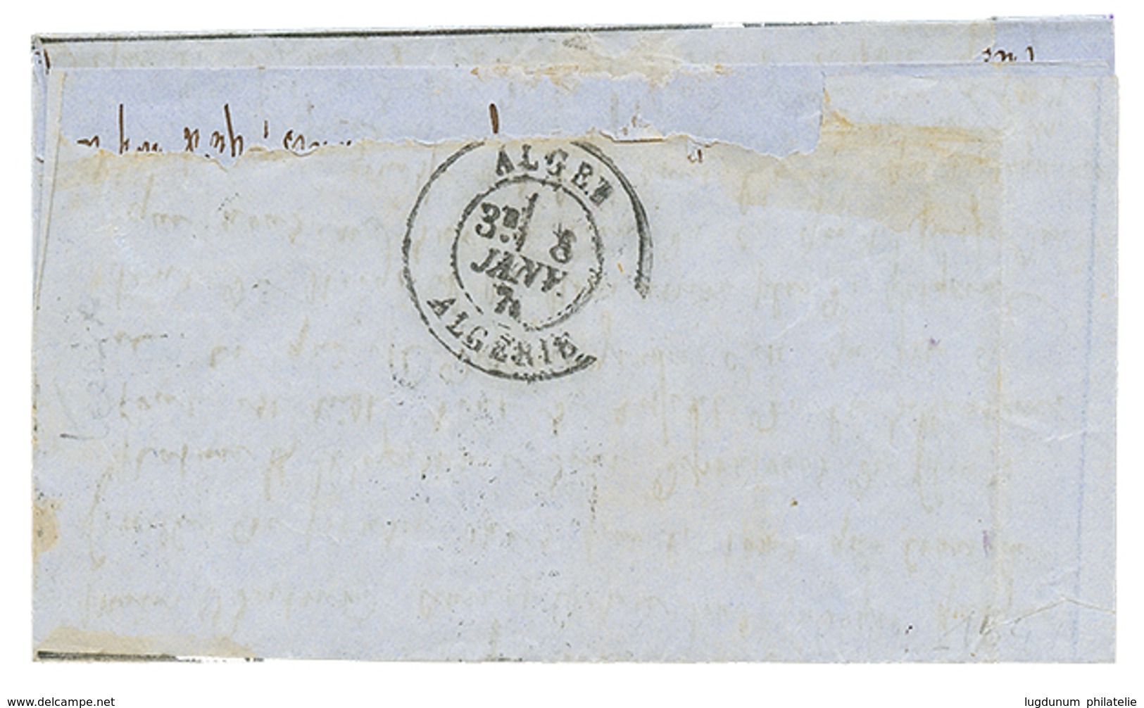 436 "BALLON-MONTE Pour L' ALGERIE" : 20c(n°37) Obl. GC + PARIS LES TERNES 23 Dec 70 Sur Lettre Avec Texte Pour ALGER, AF - Krieg 1870