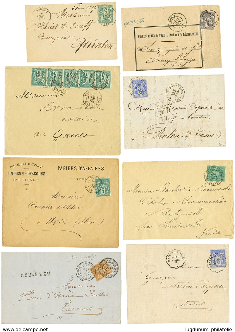 501 Type SAGE Superbe Collection De 30 Lettres (Oblitérations, Combinaison, CHARGE ...). TTB. - 1876-1878 Sage (Type I)