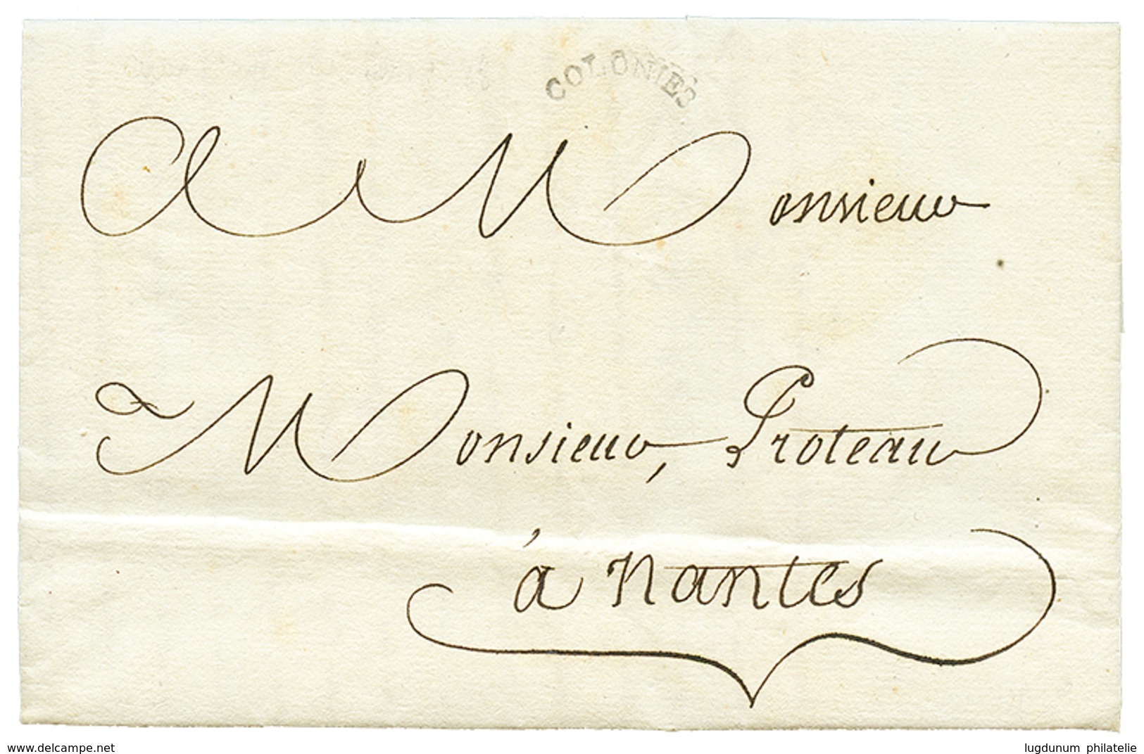 513 HAITI : 1788 Petit Cachet COLONIES Sur Lettre Avec Texte Daté "AUX CAYES" Pour La FRANCE. Superbe. - Poste Maritime