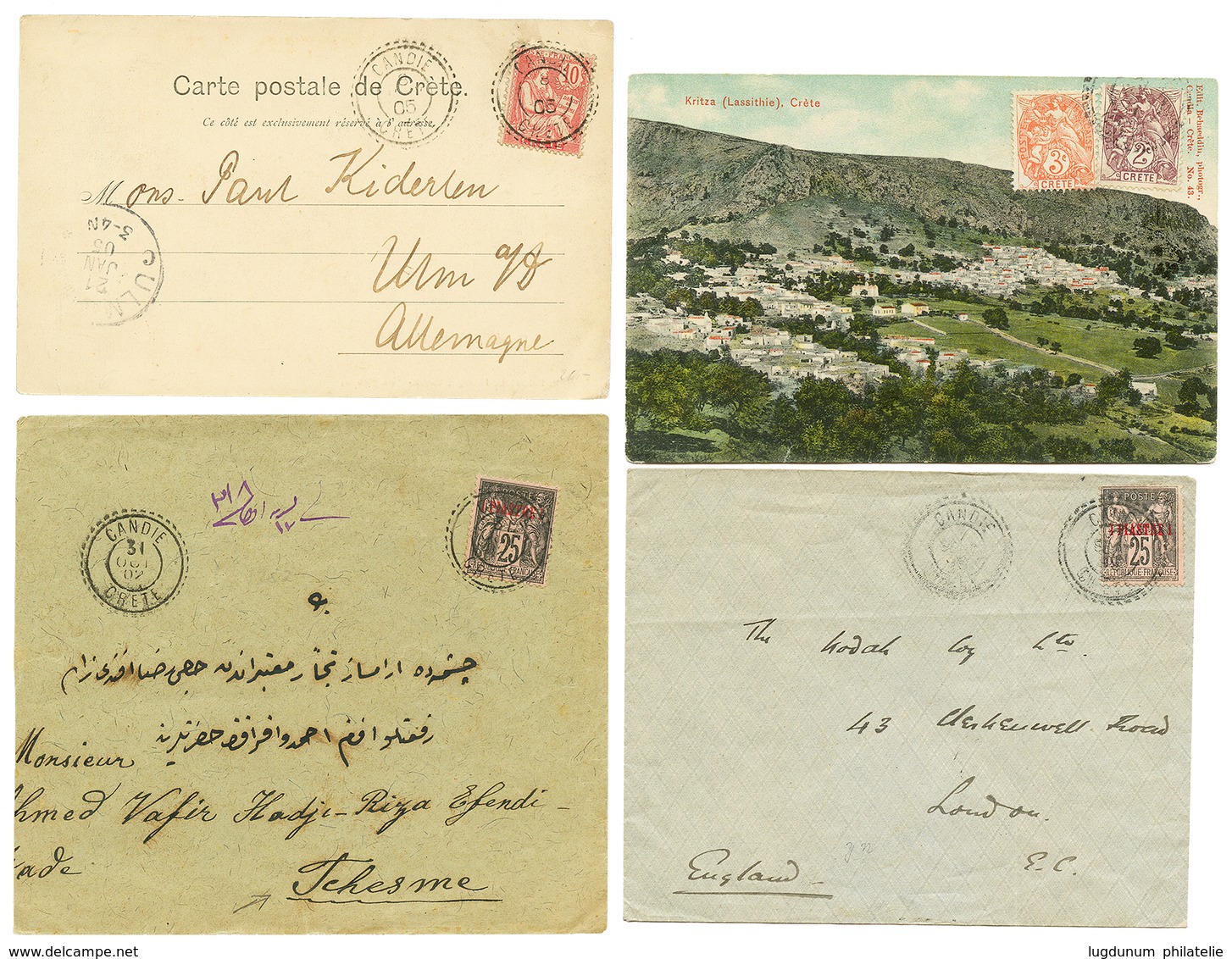 567 CRETE : Lot De 4 Lettres De CANDIE. A Voir. TB. - Sonstige & Ohne Zuordnung