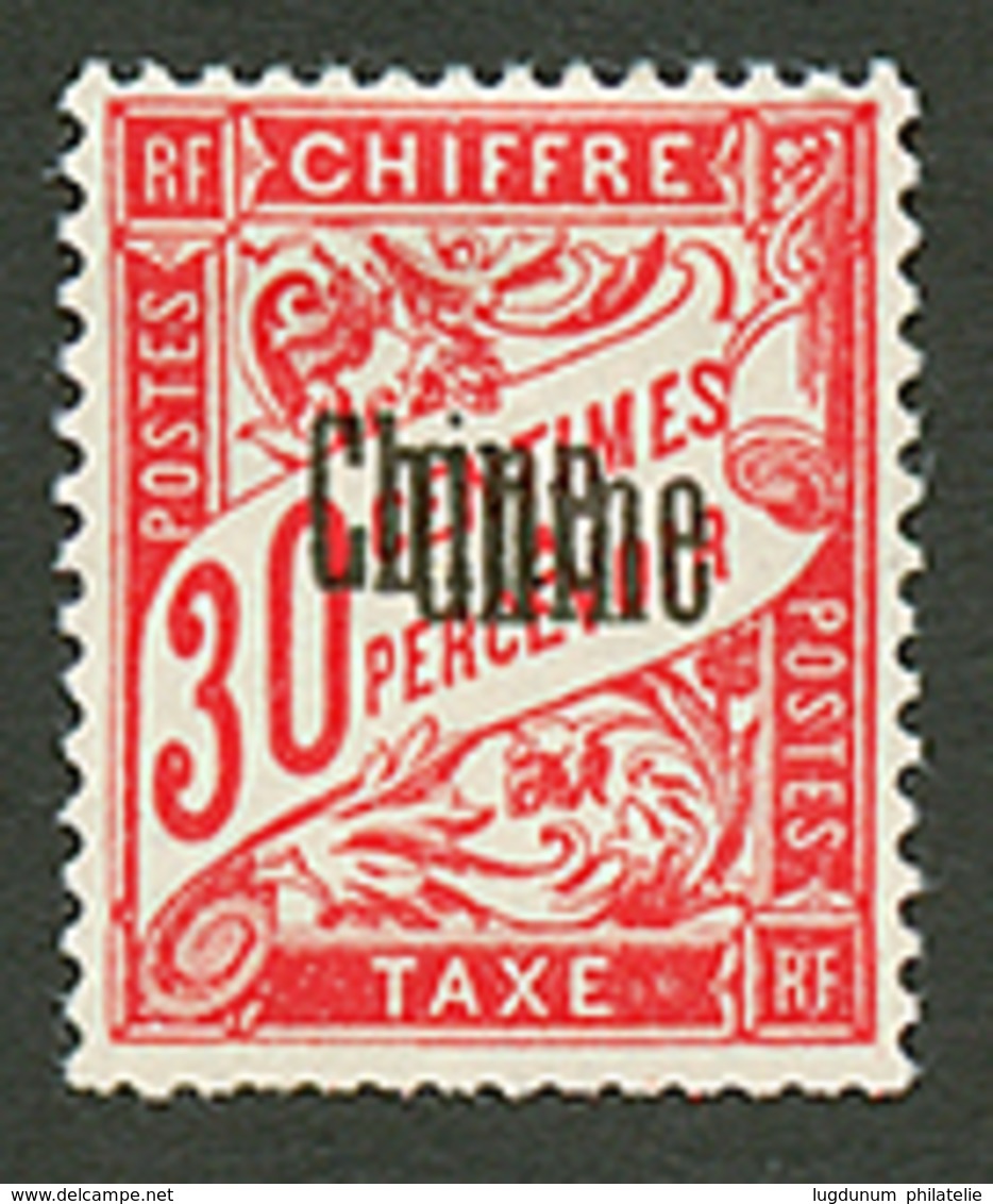 657 CHINE Taxe 30c SURCHARGE DOUBLE (n°2a) Neuf Sans Gomme (*). Cote 220€. Signé CALVES. TTB. - Sonstige & Ohne Zuordnung