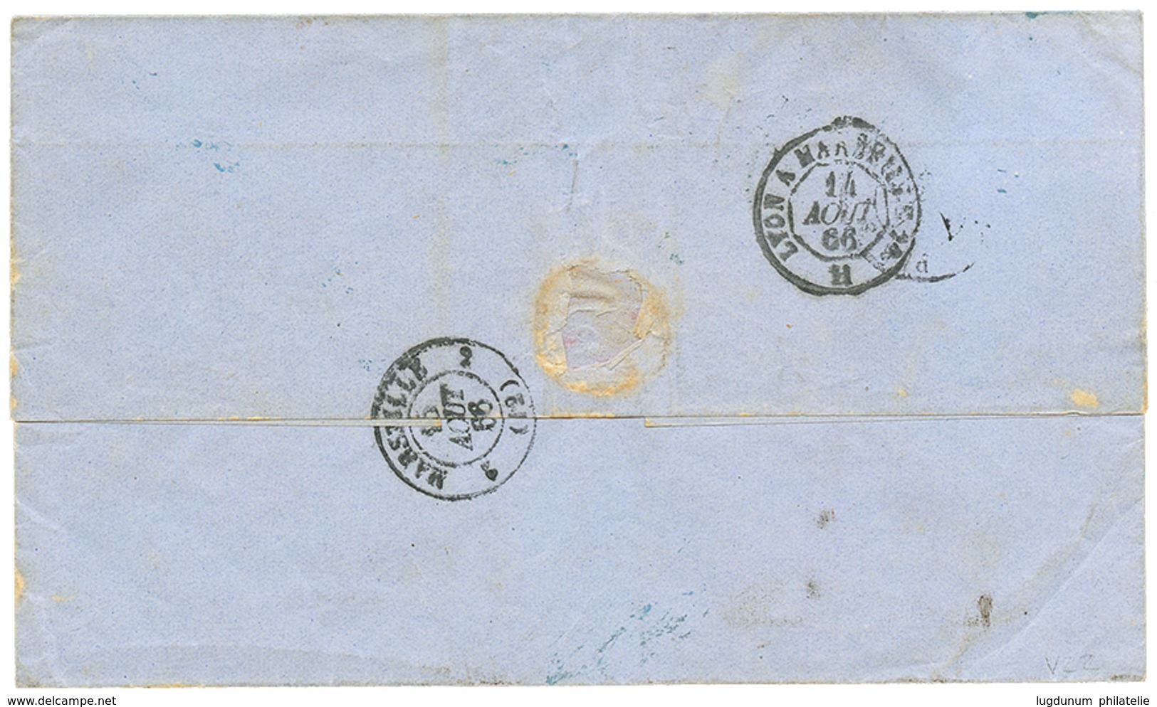 691 GUADELOUPE : 1866 AIGLE 10c + 20c+ 40c Obl. Cachet à Date (rare) GUADELOUPE POINTE-A-PITRE GUADELOUPE Sur Lettre Pou - Altri & Non Classificati