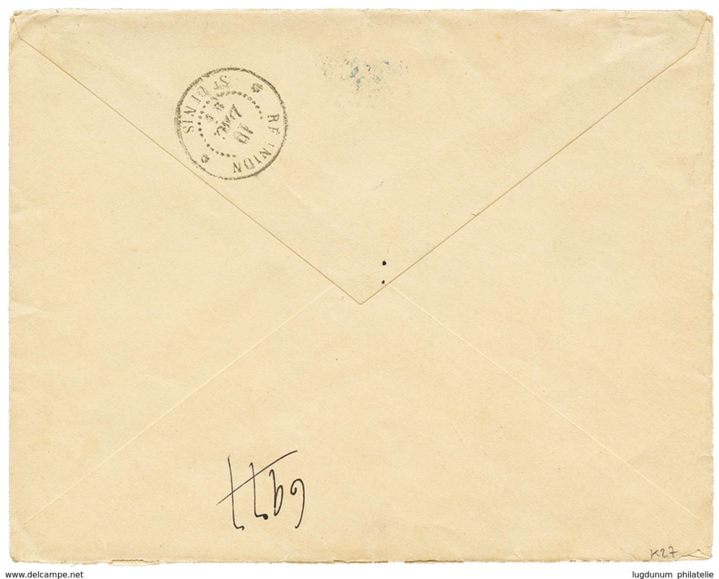 727 ANJOUAN : 1898 25c(x3) Obl. ANJOUAN COL. FR. Sur Enveloppe RECOMMANDEE Pour ST DENIS (REUNION). TTB. - Sonstige & Ohne Zuordnung