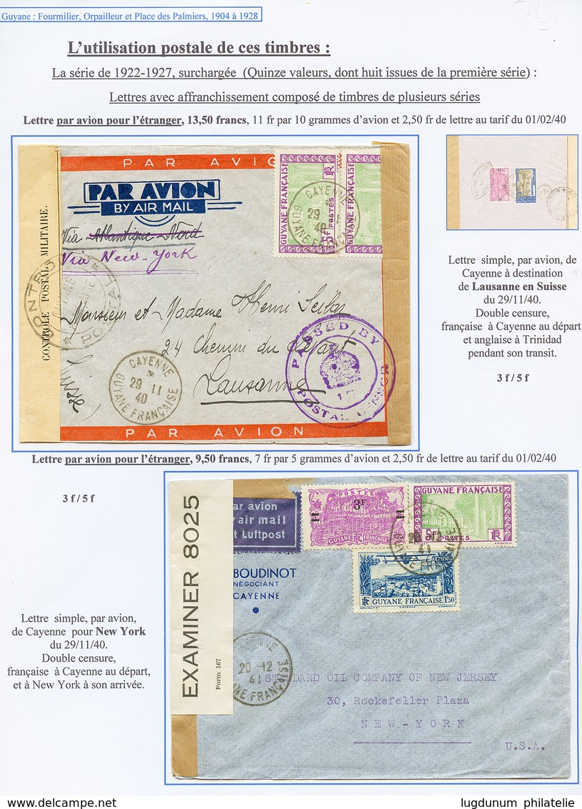 790 1940 2 Lettres Rares PAR AVION Avec CENSURES(TRINIDAD) Pour La SUISSE Ou Les ETATS-UNIS. TTB. - Autres & Non Classés