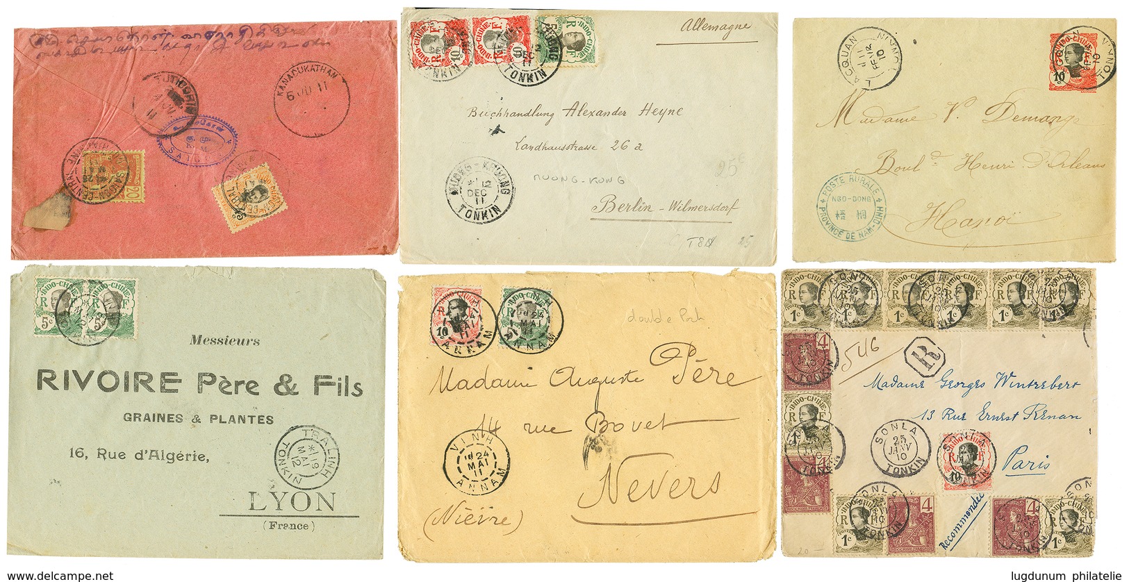 800 1910/25 Lot De 12 Lettres (POSTE RURALE, Affrt Composé, A.R, Tarif .....). TB. - Autres & Non Classés