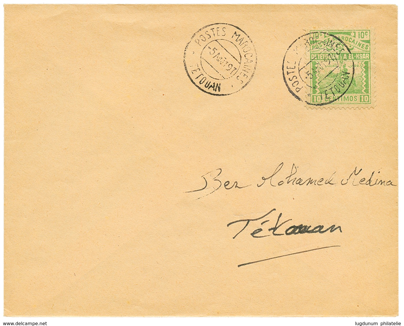 841 MAROC POSTES LOCALES : 1897 10c(n°155) Obl. TETOUAN Sur Enveloppe. TTB. - Sonstige & Ohne Zuordnung