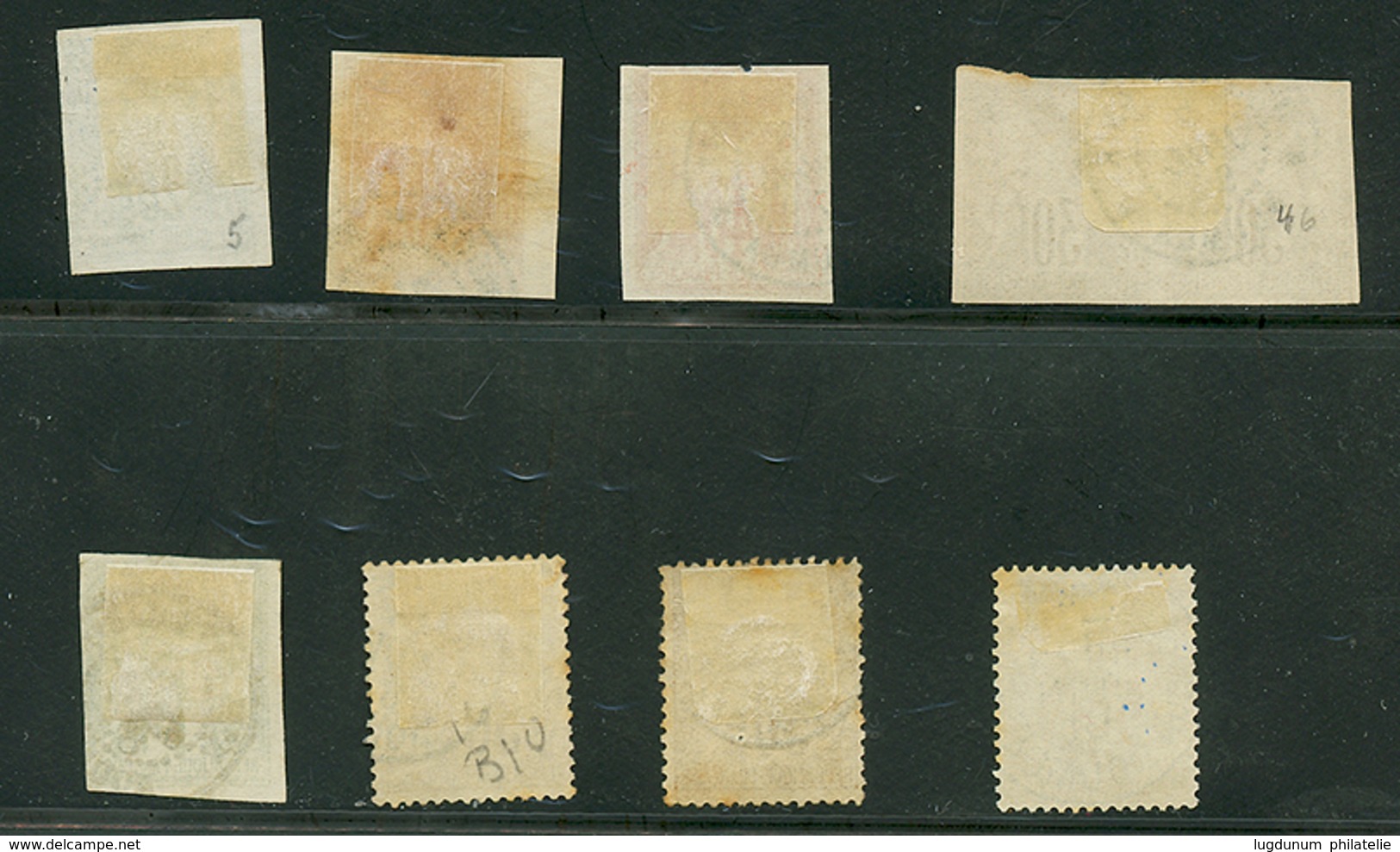 861 Lot De 9 Timbres COLONIES GENERALES Obl. NOUMEA 1F(n°29), 40c(n°27)x2, 25c(n°35), Paire 30c(n°26), 30c(n°55)x2, 25c( - Sonstige & Ohne Zuordnung