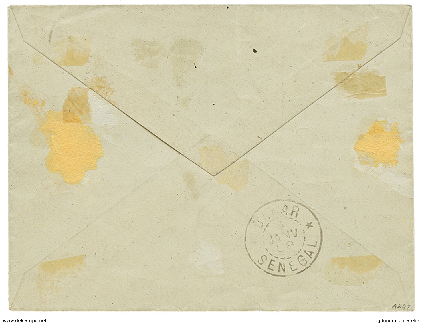 889 1888 Provisoire 5 S/ 30c(n°2) Obl. Sur Enveloppe Pour DAKAR. Timbre Trés Rare Sur Lettre. Cote Du Timbre Détaché = 3 - Sonstige & Ohne Zuordnung