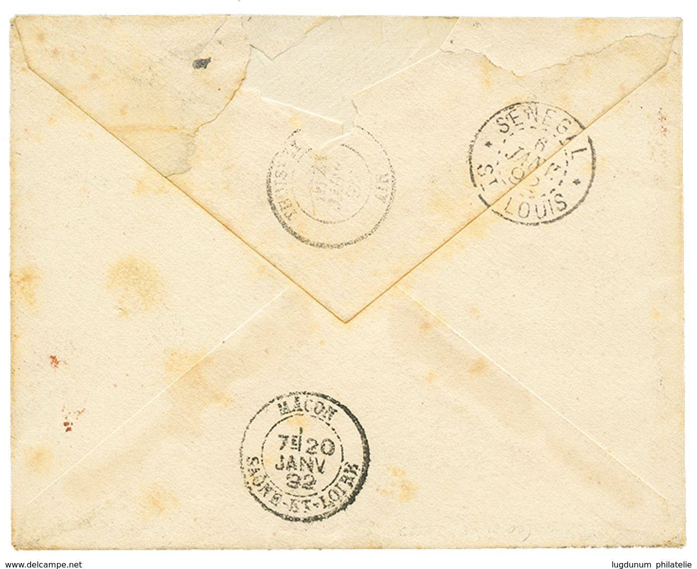 894 1891 CG 10c(x2) + 15c(x2) Obl. BAMAKO SOUDAN FRANCAIS Sur Enveloppe RECOMMANDEE Pour La FRANCE. Trés RARE. Pièce Du  - Sonstige & Ohne Zuordnung