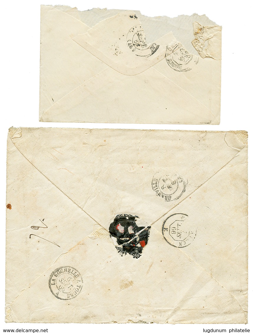 907 ST PIERRE ET MIQUELON : 1863/65 Lot De 2 Lettres Dont 80c AIGLE Pour GRANVILLE. B/TB. - Sonstige & Ohne Zuordnung