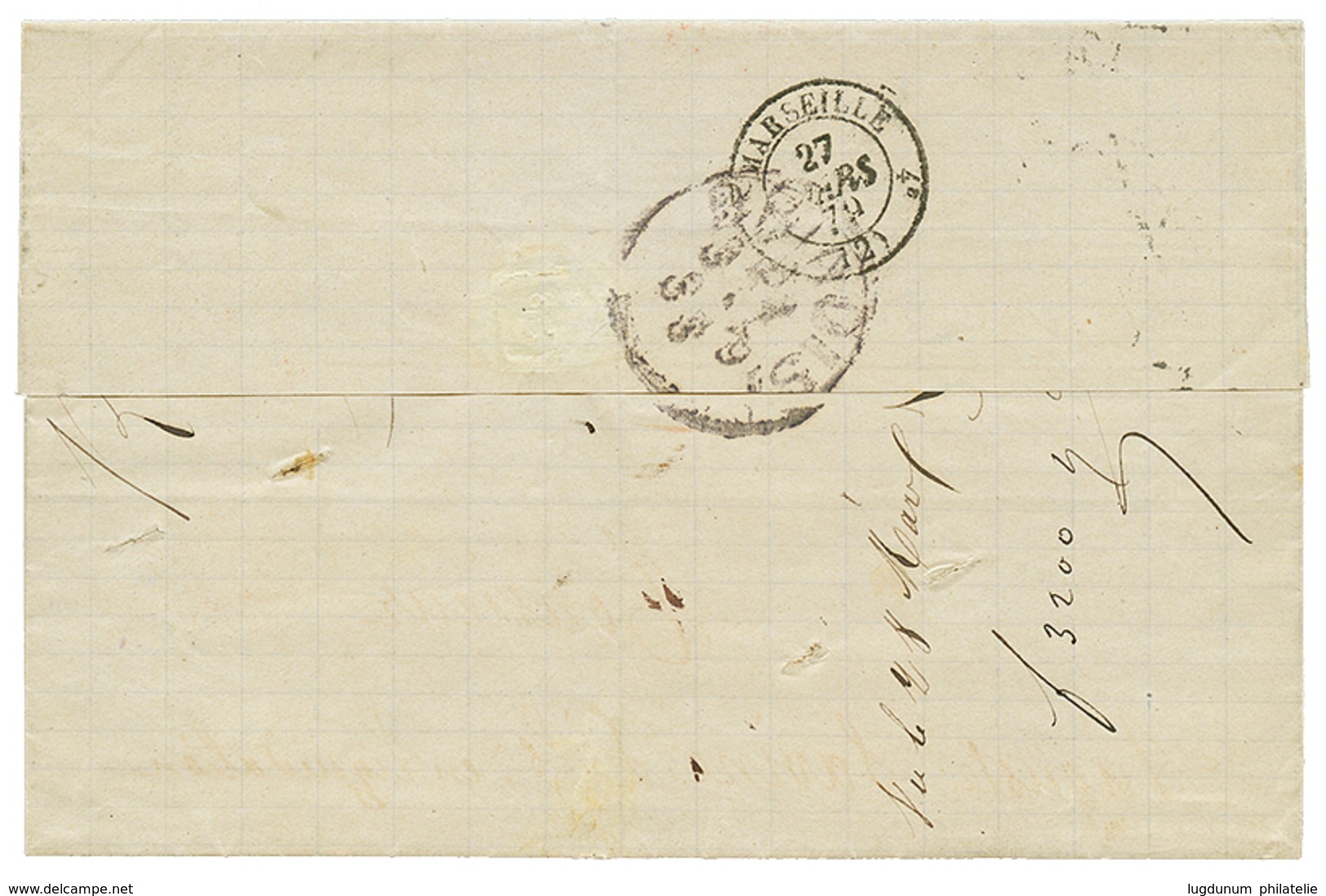 938 "CANEA" : 1879 10 Soldi Canc. CANEA On Entire Letter To FRANCE. Vvf. - Oostenrijkse Levant