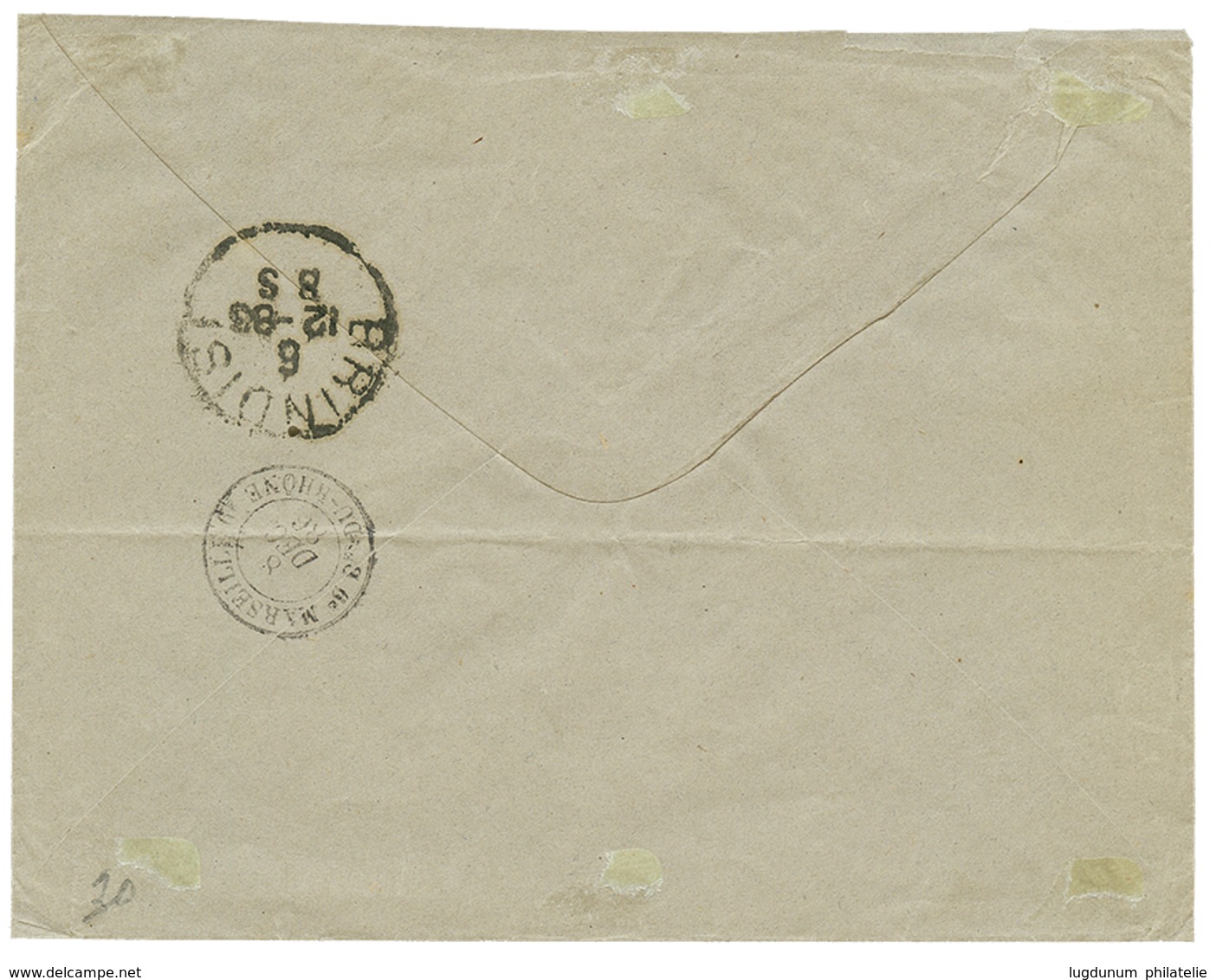 941 "CANEA" : 1886 10 Soldi Canc. CANEA On Envelope To FRANCE. Vvf. - Levant Autrichien