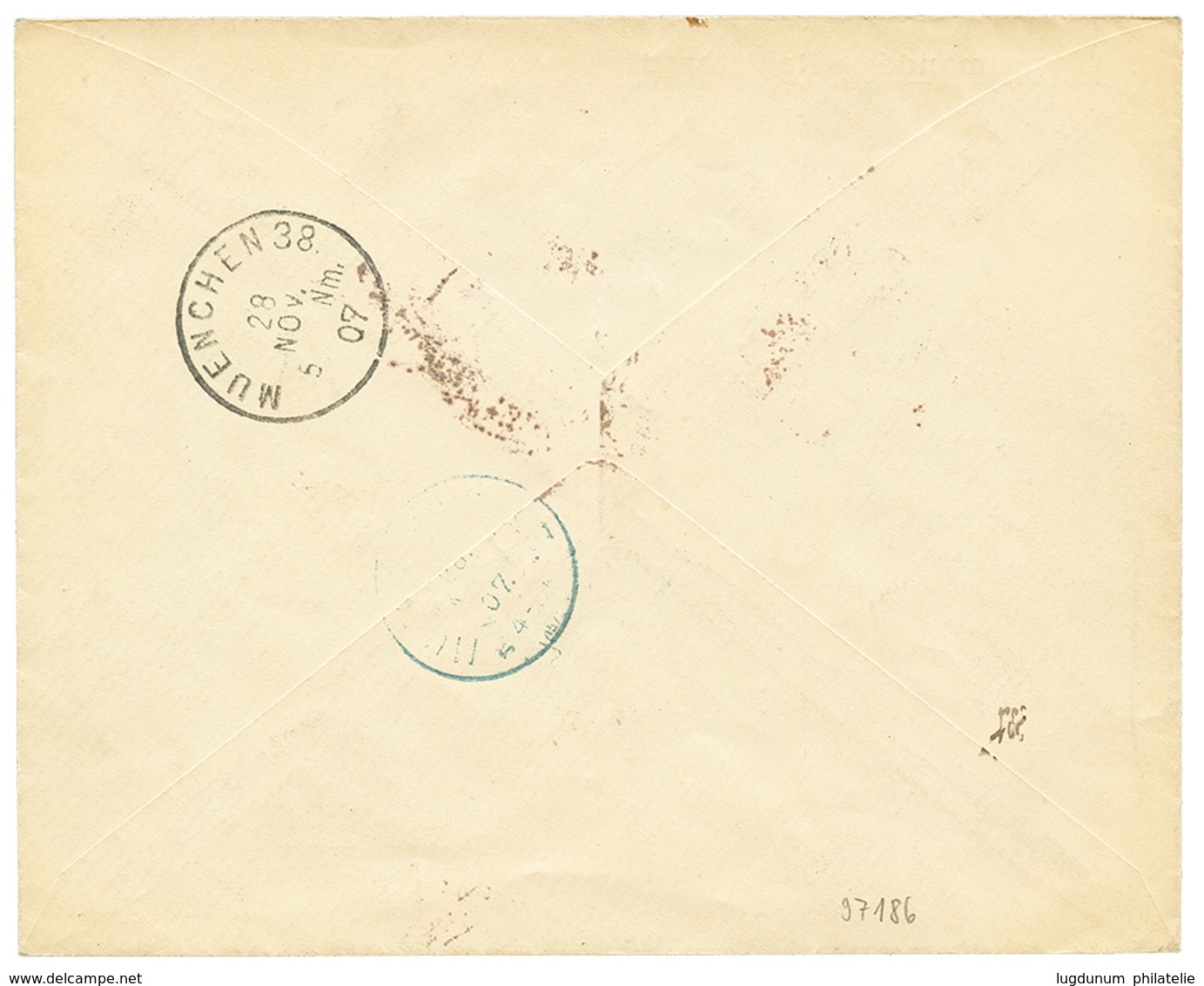 945 "CANEA" : 1907 5c + 10c + 15c Canc. CANEA On REGISTERED Envelope To BAVARIA. Superb. - Levante-Marken