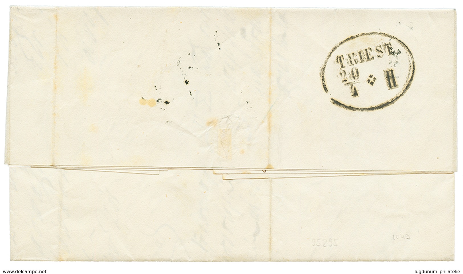 956 "METELINO" : 1866 10 Soldi(x2) Canc. METELINO On Entire Letter To TRIESTE. Signed FERCHENBAUER. Vf. - Oostenrijkse Levant