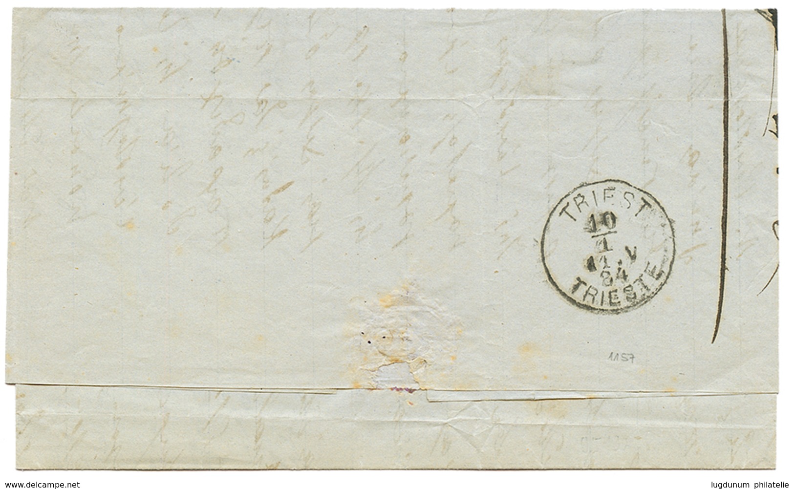 967 "PREVESA" : 1884 10 Soldi Canc. PREVESA On Entire Letter To TRIESTE. Signed FERCHENBAUER. Vvf. - Eastern Austria