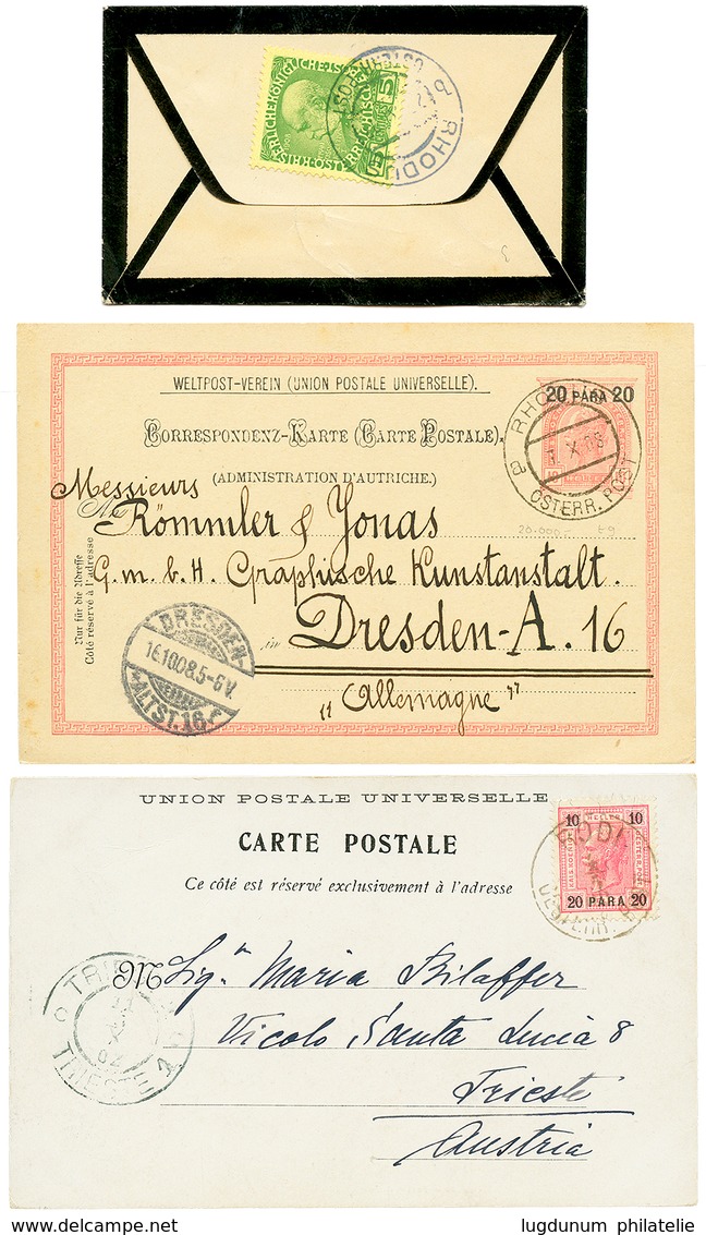 972 "RHODUS" : Lot 3 Nice Covers From RHODUS With 3 Different Types. Superb. - Oostenrijkse Levant