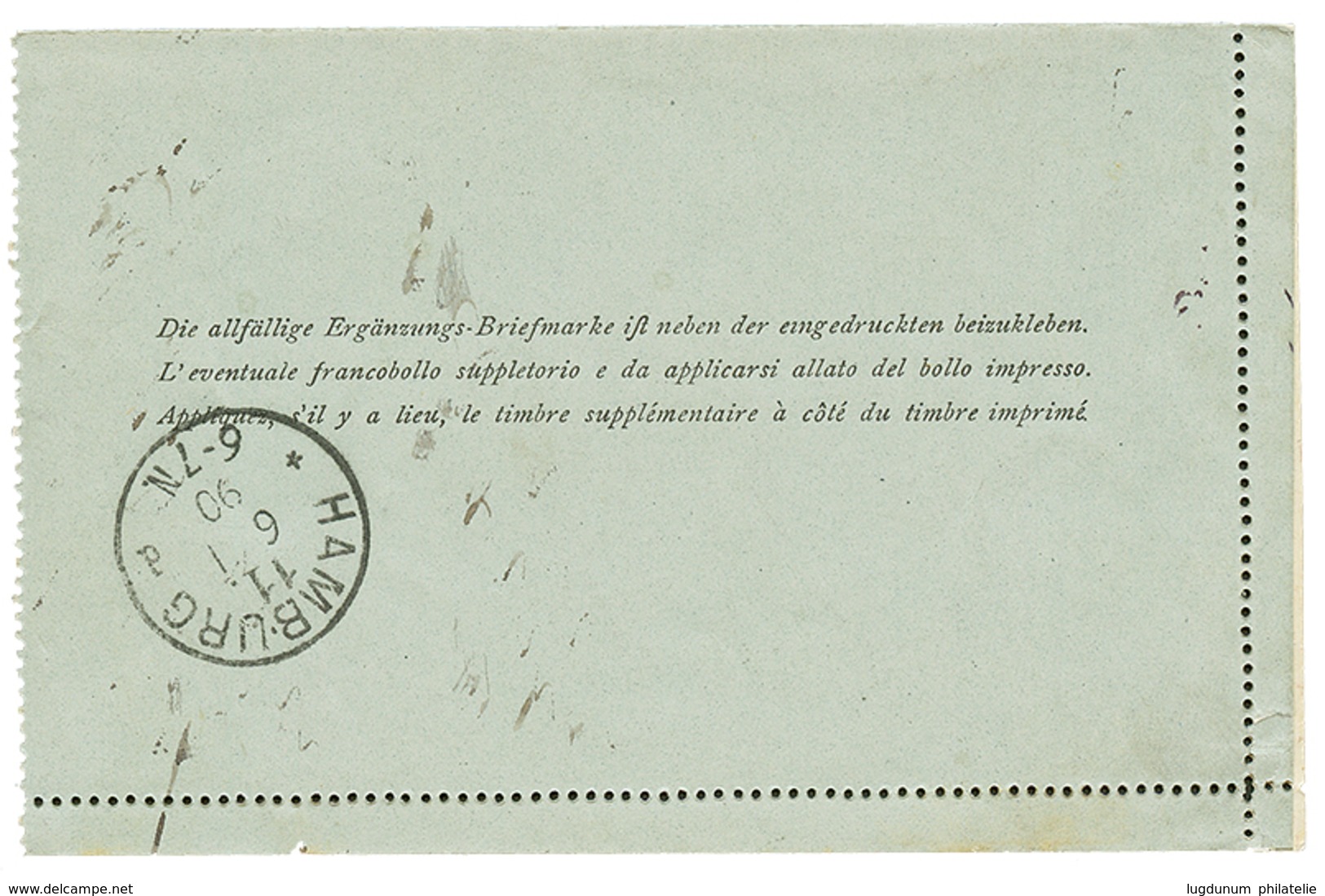 979 1890 P./Stat 1P + 1P Canc. SALONICH SALONICCO, Sent REGISTERED To HAMBURG. Vvf. - Oostenrijkse Levant