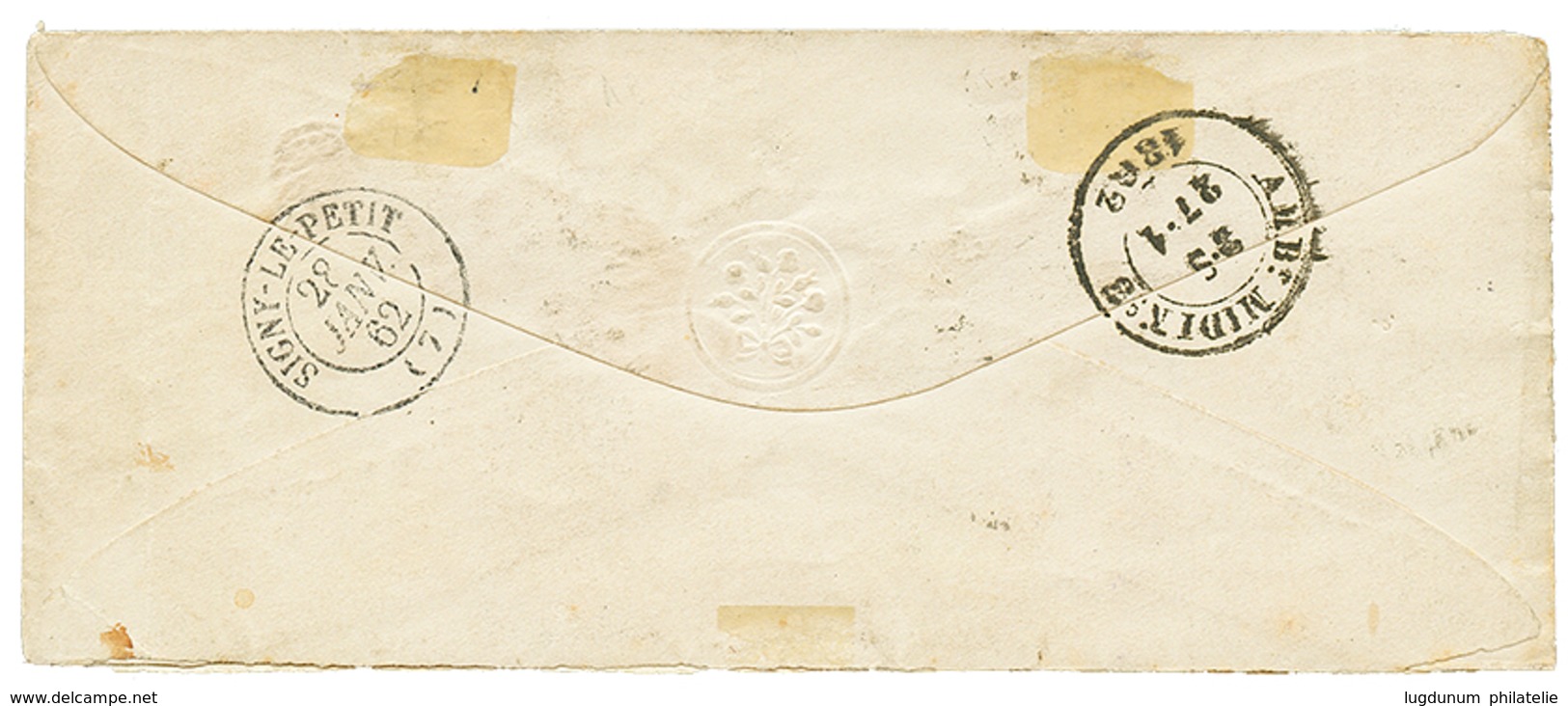 996 1862 10c Bloc De 4 Just Touched At Base Canc. 25 àn Envelope From CHARLEROY To FRANCE. Scarce. Vvf. - Other & Unclassified