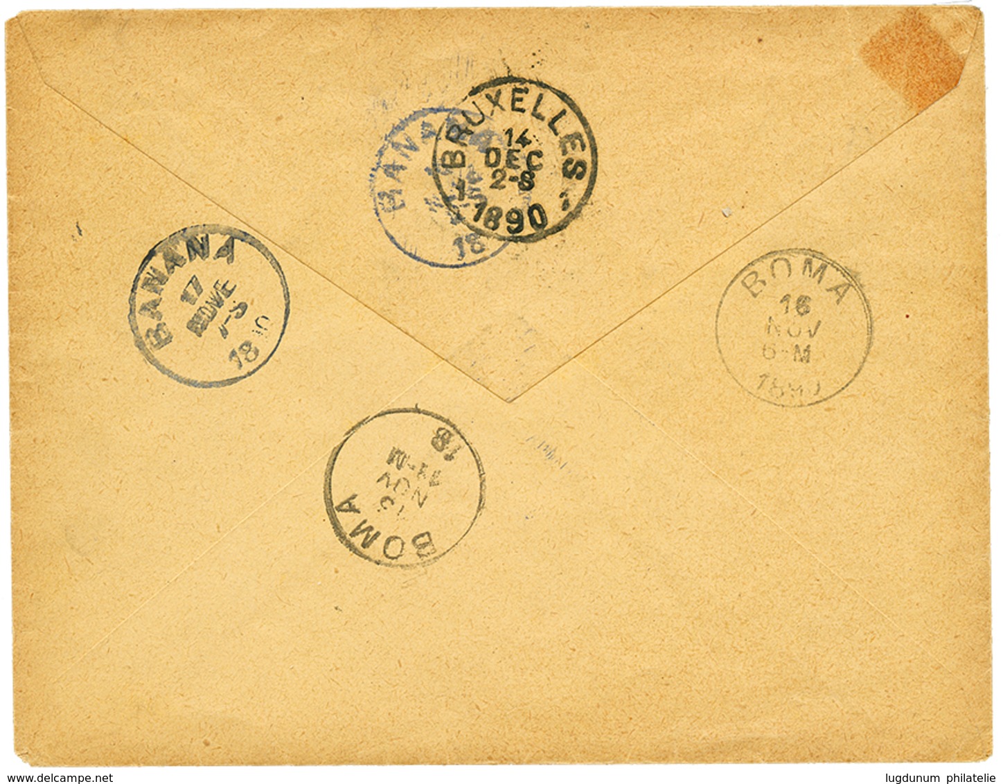 1003 BELGIAN CONGO : 1890 50c (perforation Variety) Canc. BOMA On Envelope To BRUXELLES. Vvf. - Sonstige & Ohne Zuordnung