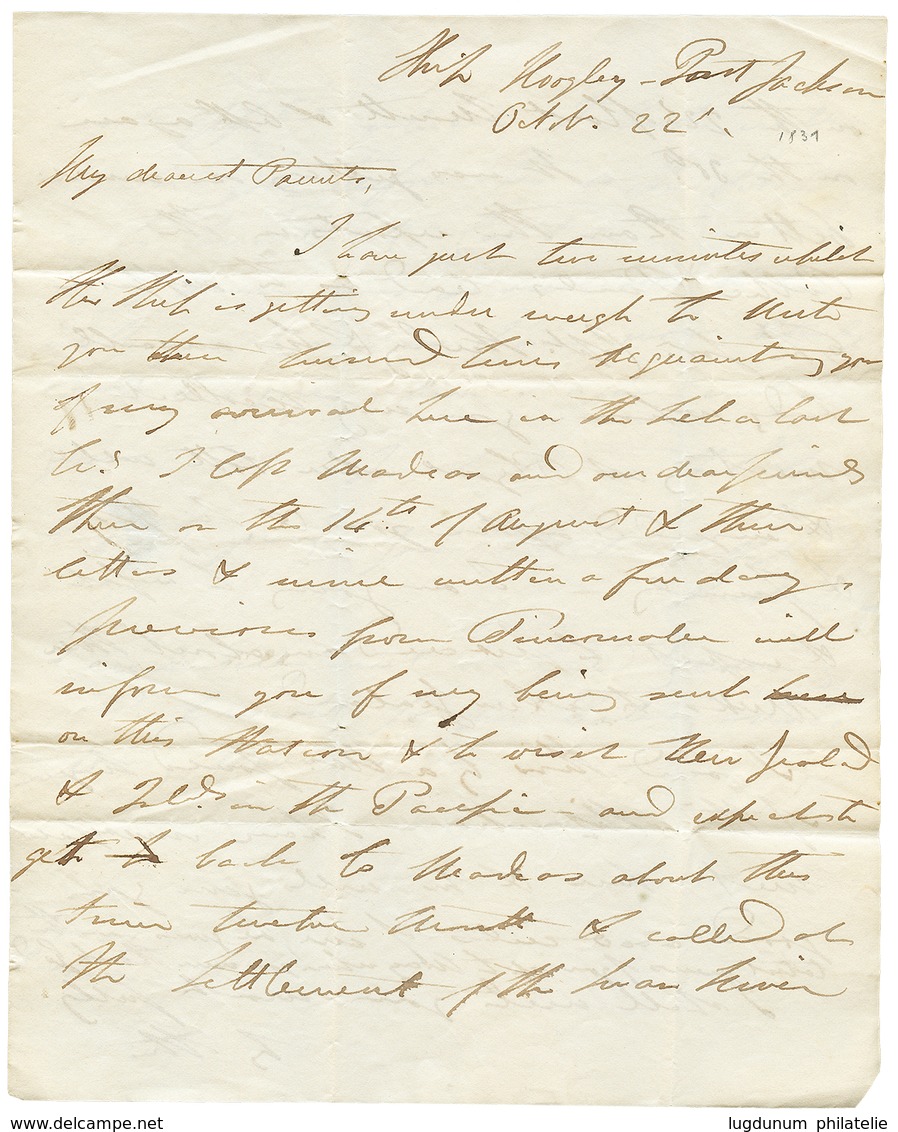 1020 "CHINA !" : 1832 PENZANCE SHIP LETTER + Manuscript "S. GOULD COMP. II , DEC. 16th 1831 CHINA" On Entire Letter Date - Autres & Non Classés