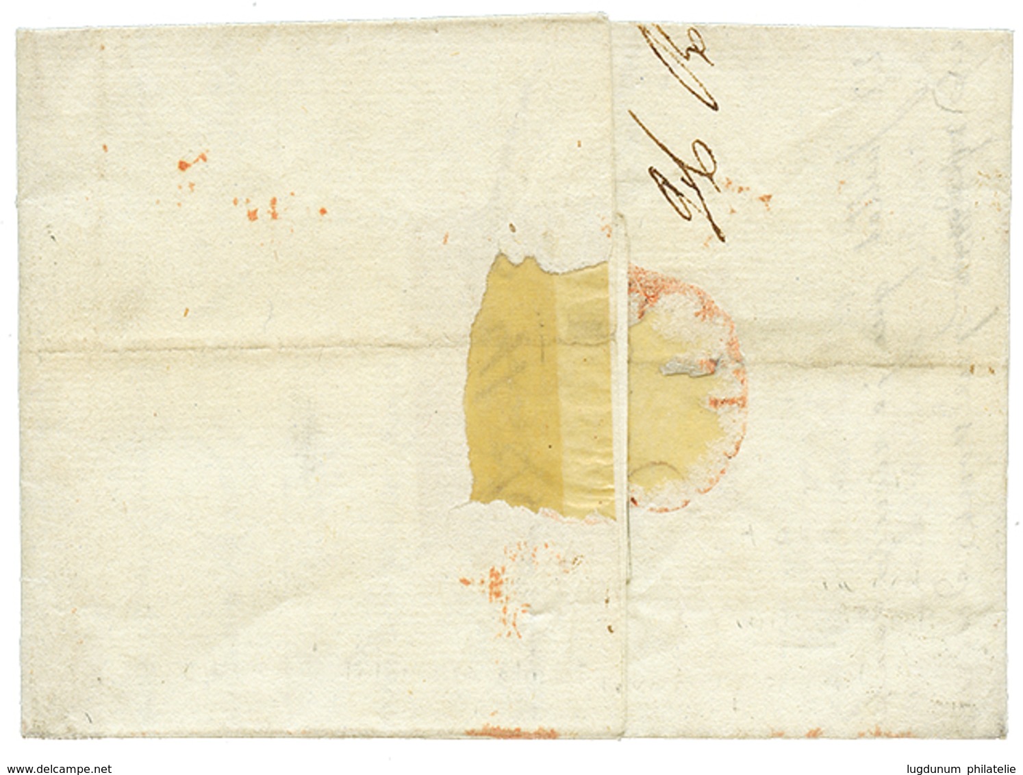 1036 "CHARGE - BREMEN" : 1802 BREMEN + Red Cachet CHARGE On Entire Letter To FRANCE. Scarce. Superb. - Autres & Non Classés
