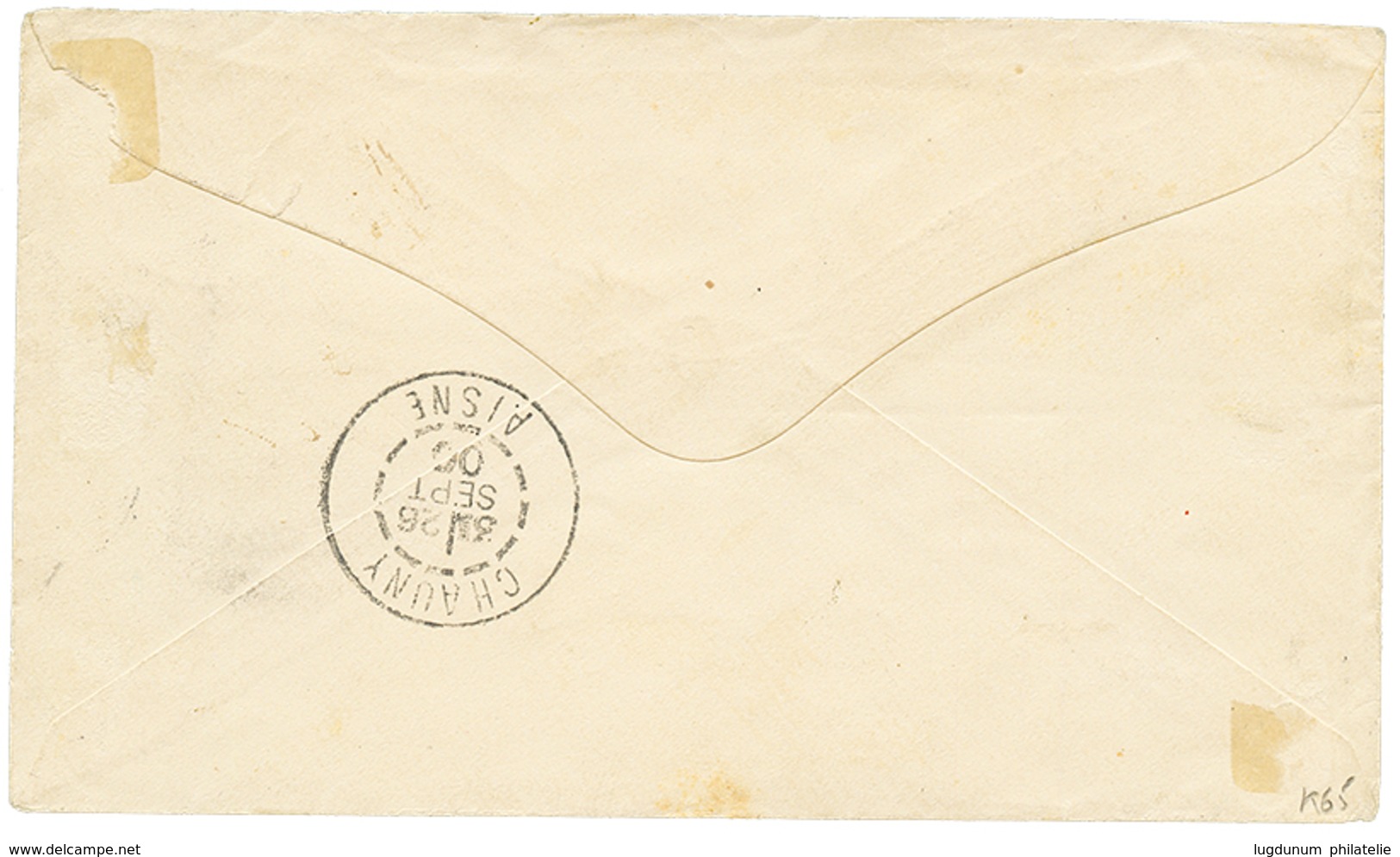 1052 1900 5pf + 10pf + 25pf Canc.TIENTSIN + LIGNE N PAQ FR N°7 On REGISTERED Envelope To FRANCE. Superb. - Chine (bureaux)