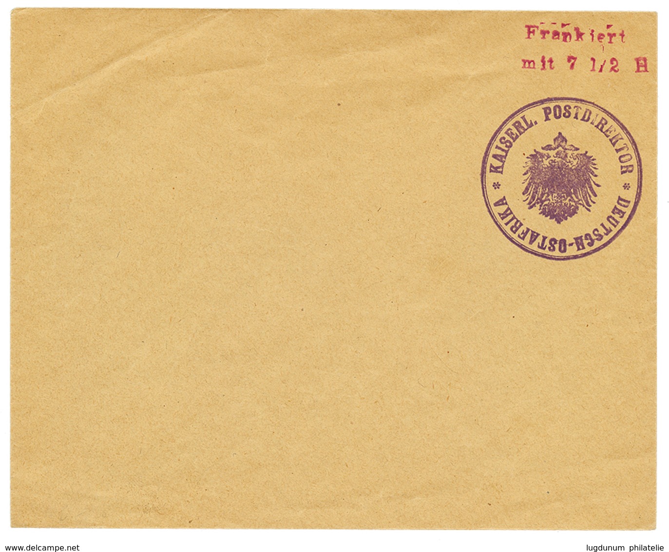 1074 FRANKIERT Mit 7 1/2H Red + KAISERL.POSTDIREKTOR DEUTSCH OSTAFRIKA On Envelope(no Adress). Vvf. - China (offices)