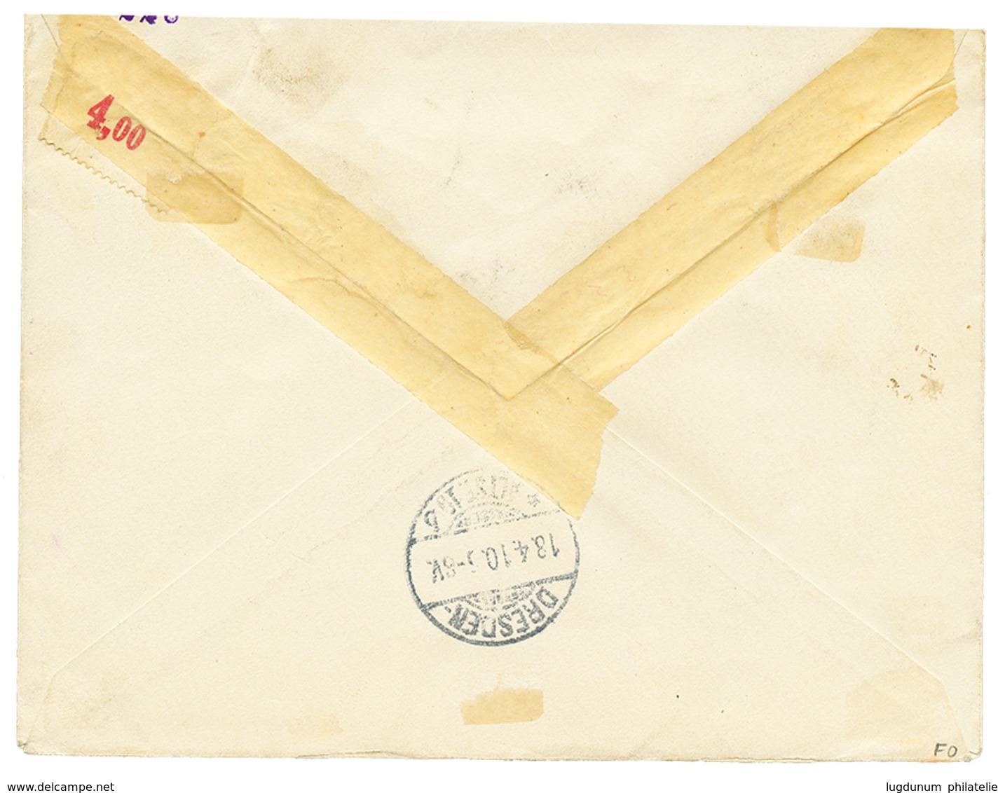 1079 1910 80pf Canc. KARIBIB On REGISTERED Envelope To GERMANY. Vf. - Sud-Ouest Africain Allemand