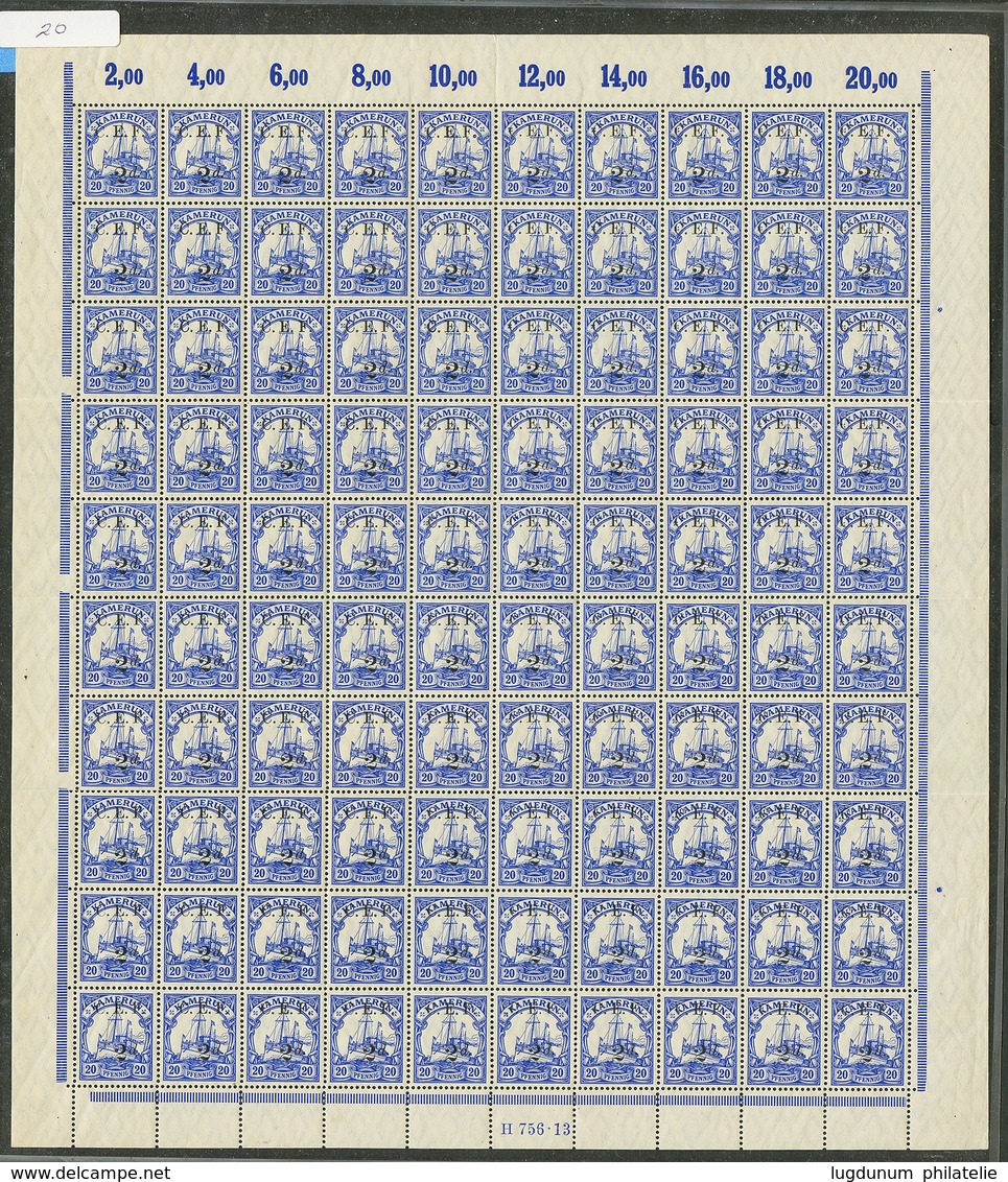 1095 C.E.F : Lot 3 Full Sheets Of 100 Copy (1/2d, 1d, 2d) + 2 Half Sheet Of 2d. Vvf. - Kameroen