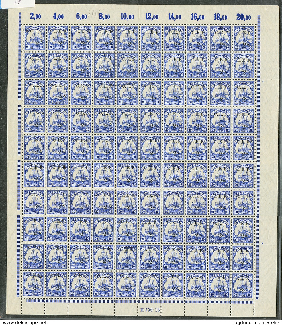 1095 C.E.F : Lot 3 Full Sheets Of 100 Copy (1/2d, 1d, 2d) + 2 Half Sheet Of 2d. Vvf. - Kameroen