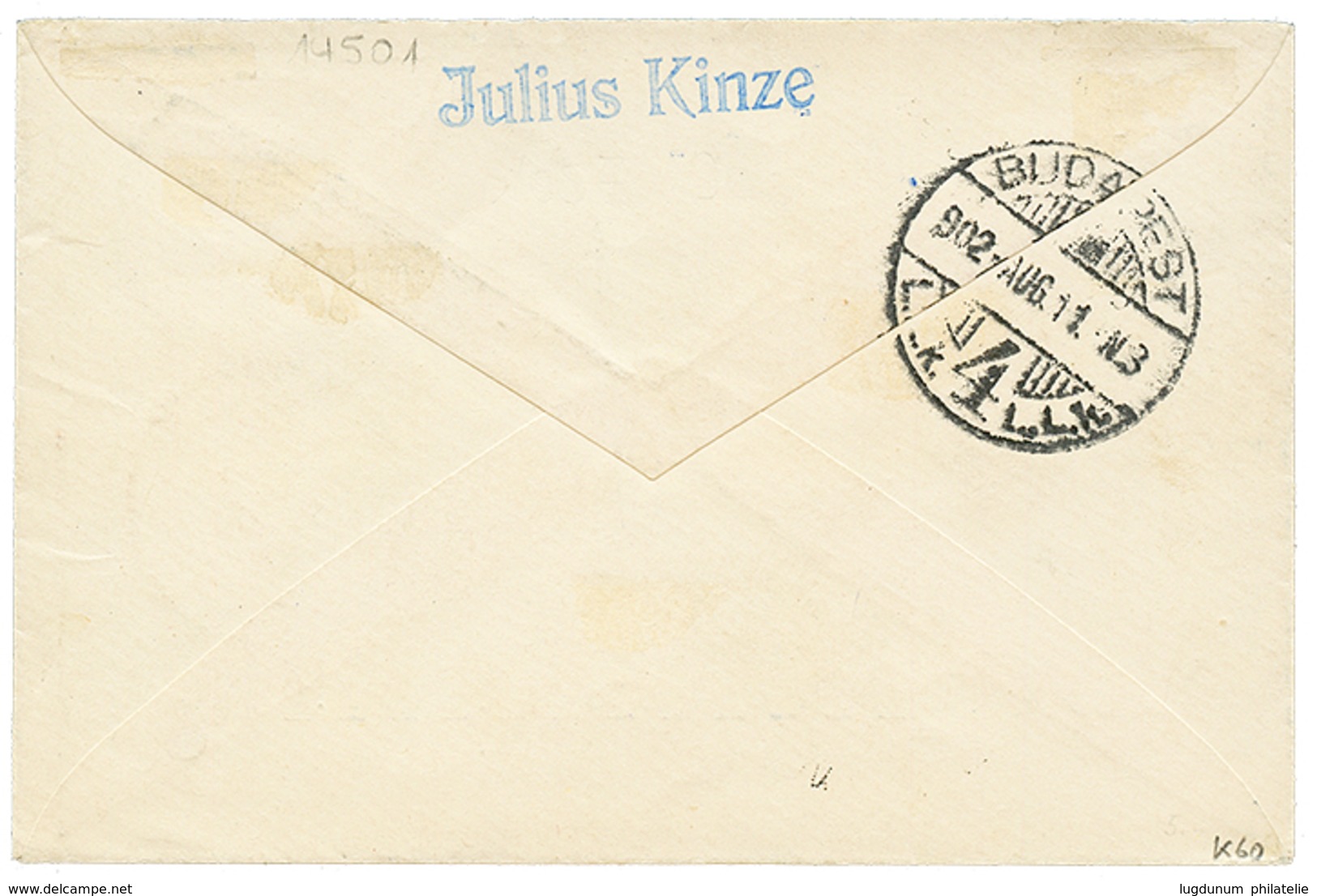 1101 1902 1 MARK + 20pf Canc. TSINGTAU KIAUTSCHOU On REGISTERED Envelope To HUNGARY. Superb. - Kiauchau