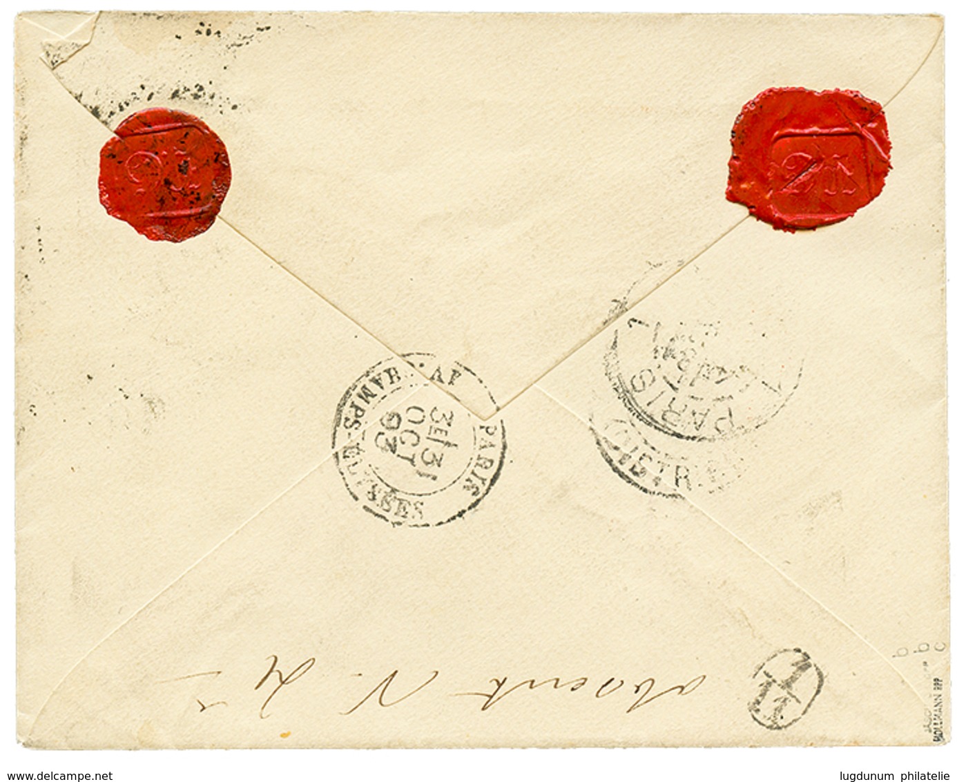 1134 1893 10p + 20p+ 1 1/4P Canc. CONSTANTINOPEL On REGISTERED Envelope To FRANCE. Signed JASCHKE. Vf. - Turquie (bureaux)