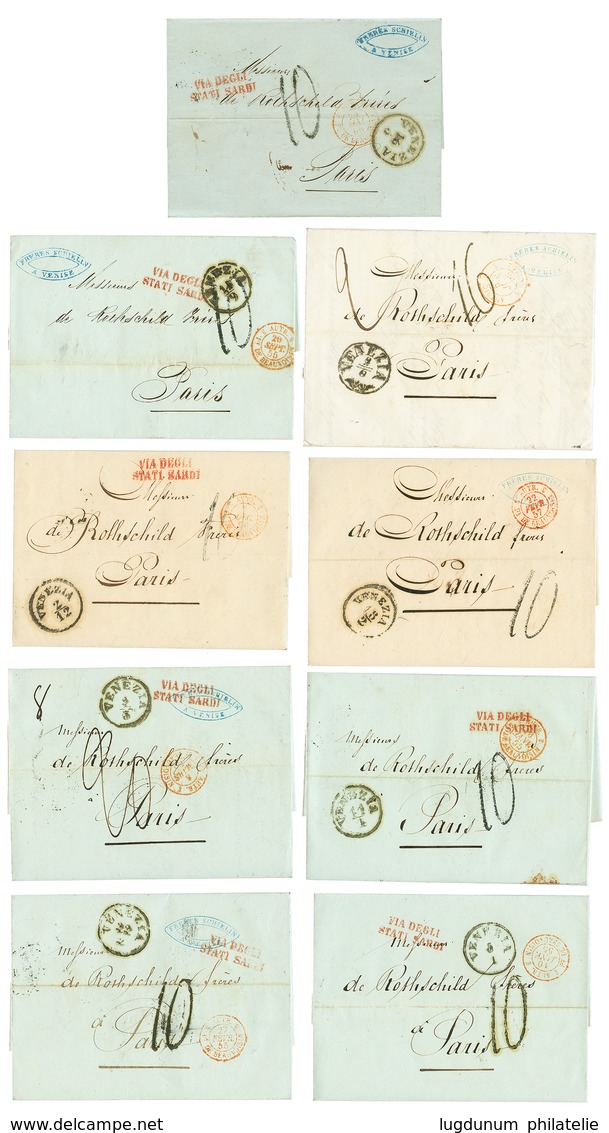 1150 1855/58 Correspondance Of 9 Entire Letters From VENEZIA To FRANCE. Superb. - Unclassified