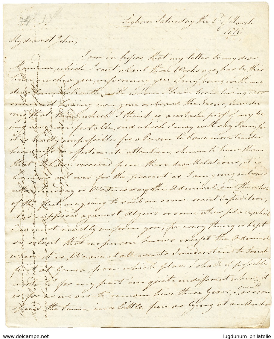 1179 1816 LIVORNO On Entire Letter From LEGHORN To GUERNESEY. Vvf. - Non Classés