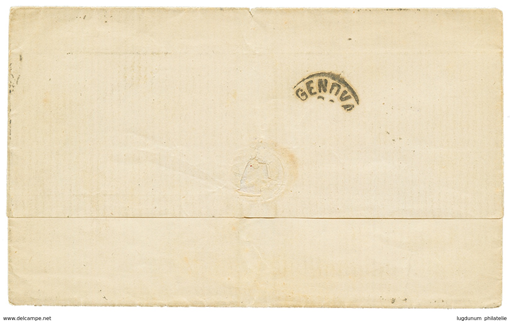 1182 1871 ITALY POSTAGE DUES 1L + 30c+ 40c Canc. GENOVA On Cover From MONTEVIDEO ( URUGUAY ). Vvf. - Non Classés