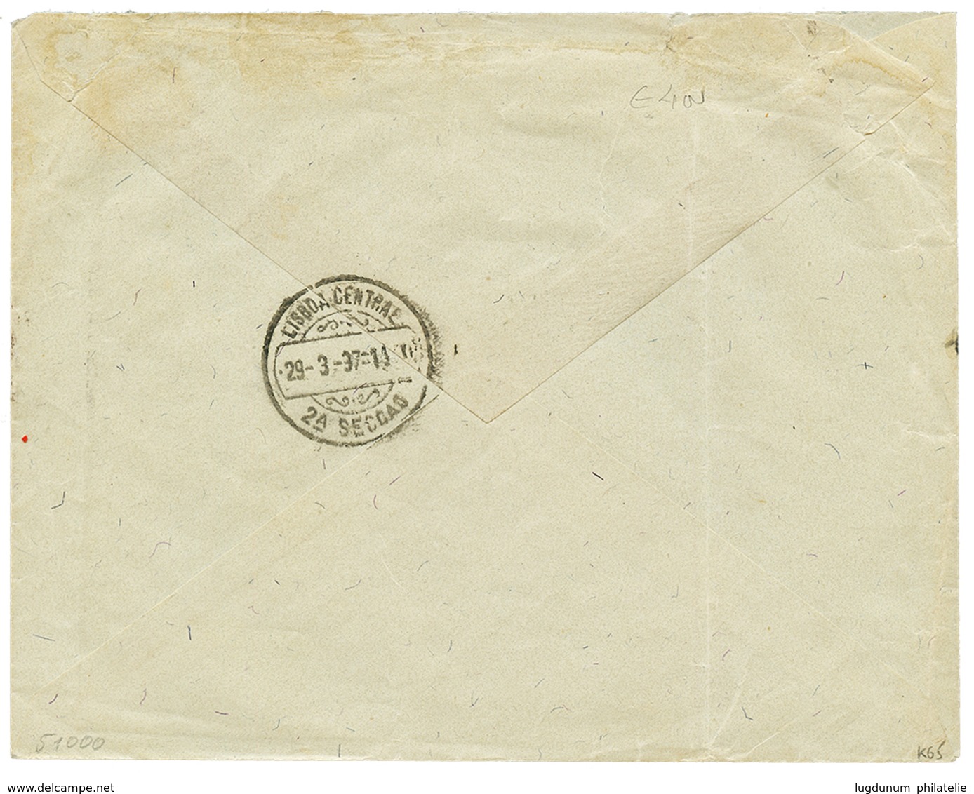 1206 MOZAMBIQUE - QUELIMANE : 1897 GERMANY 20pf Canc. DEUTSCHE SEEPOST AFRIKANISCHE HAUPTLINIE On Envelope From QUELIMAN - Other & Unclassified