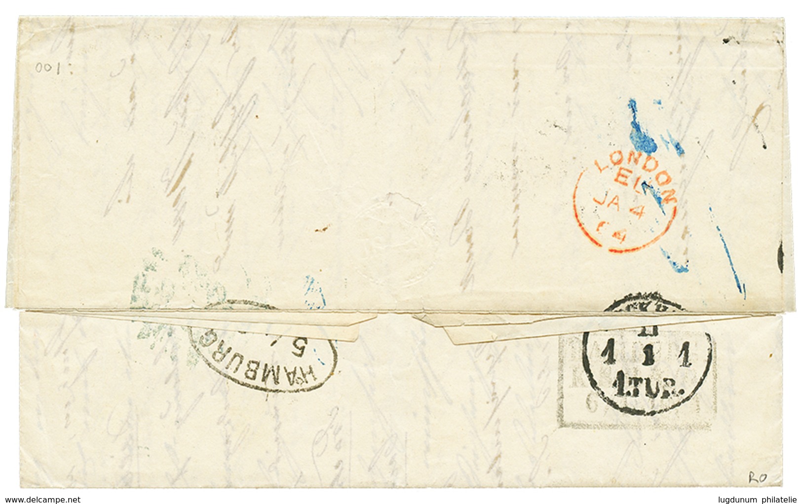 1230 1863 Entire Letter From RIO DE JANEIRO BRAZIL Via HAMBURG To STOCKHOLM. Superb. - Other & Unclassified