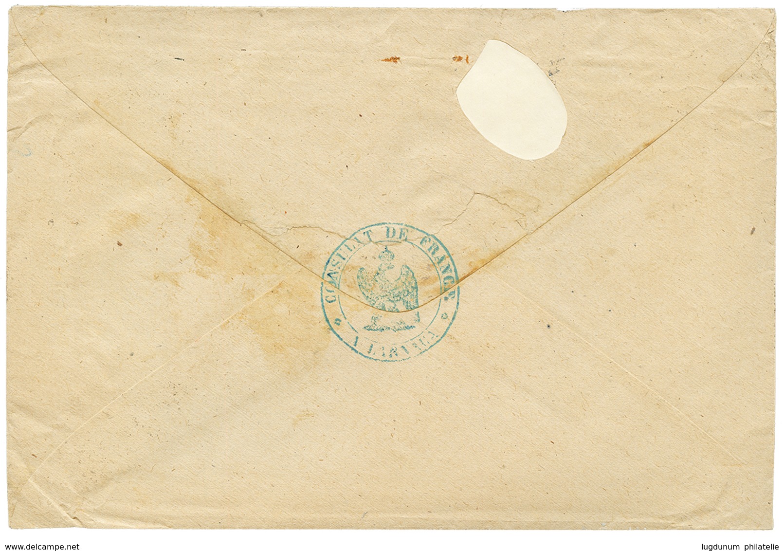 1249 "CYPRUS - TURKISH PERIOD" CONSULAT DE FRANCE /A L'ILE DE CHYPRE On Envelope To "Son Excellence EL SEÏD TAÏEB N. PAS - Zypern (...-1960)