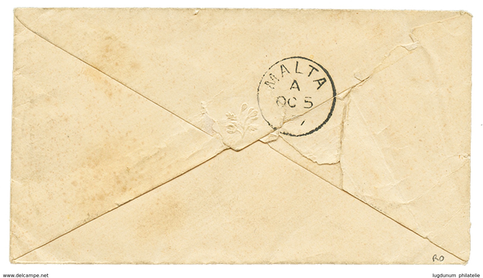 1264 1877 1/2d + 2d Canc. A26 + GIBRALTAR On Envelope To VALETTA, MALTA. Vvf. - Sonstige & Ohne Zuordnung